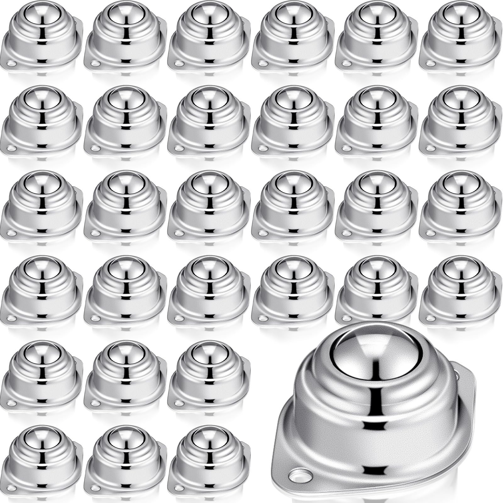 Gisafai 30 Pcs 1″ Roller Ball Transfer Bearing 400 Lbs Load 1″, Silver