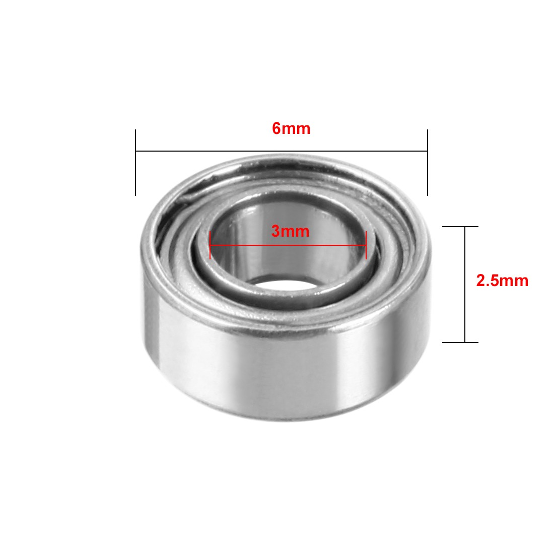 20pcs MR63ZZ Deep Groove Ball Bearing 3mmx6mmx2.5mm Double Shielded Miniature