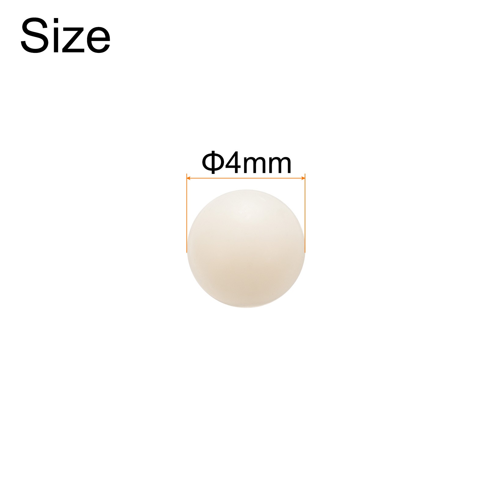 100pcs Nylon Bearing Balls 4mm Solid Plastic Ball