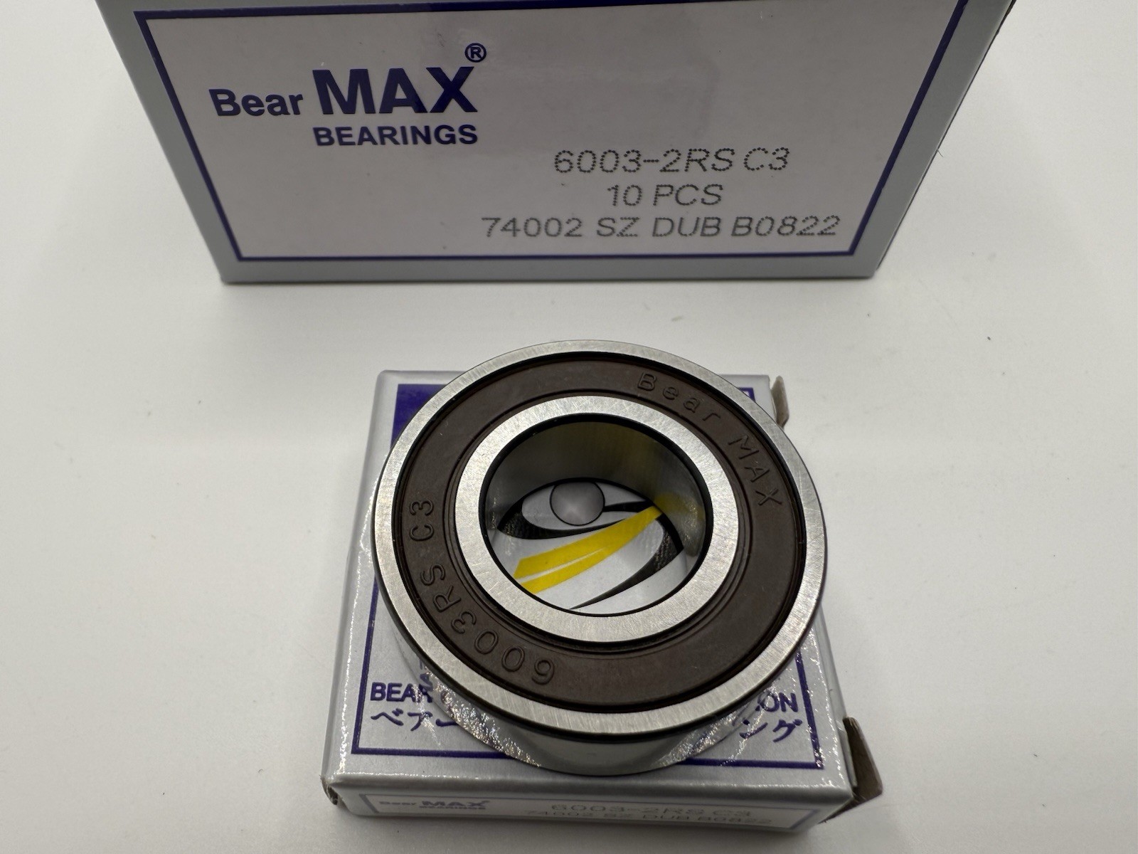 10 pcs BearMAX 6003-2RS C3 EMQ 17x35x10mm Rubber Seal DG Ball Bearings 60032RS