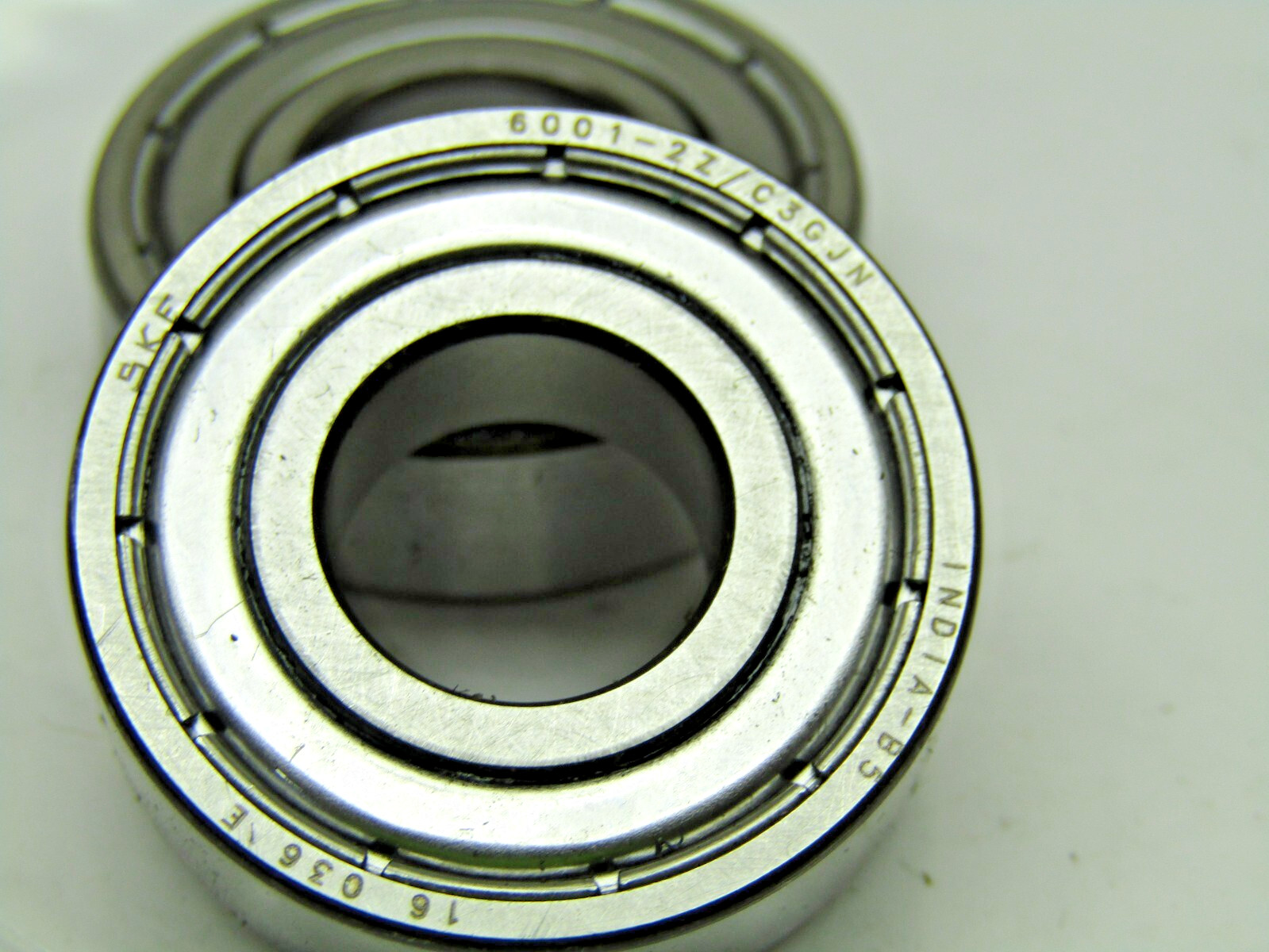 Lot of 2, SKF 6001-ZZ C3 12mm x 28mm x 8mm Metal Shielded Bearing