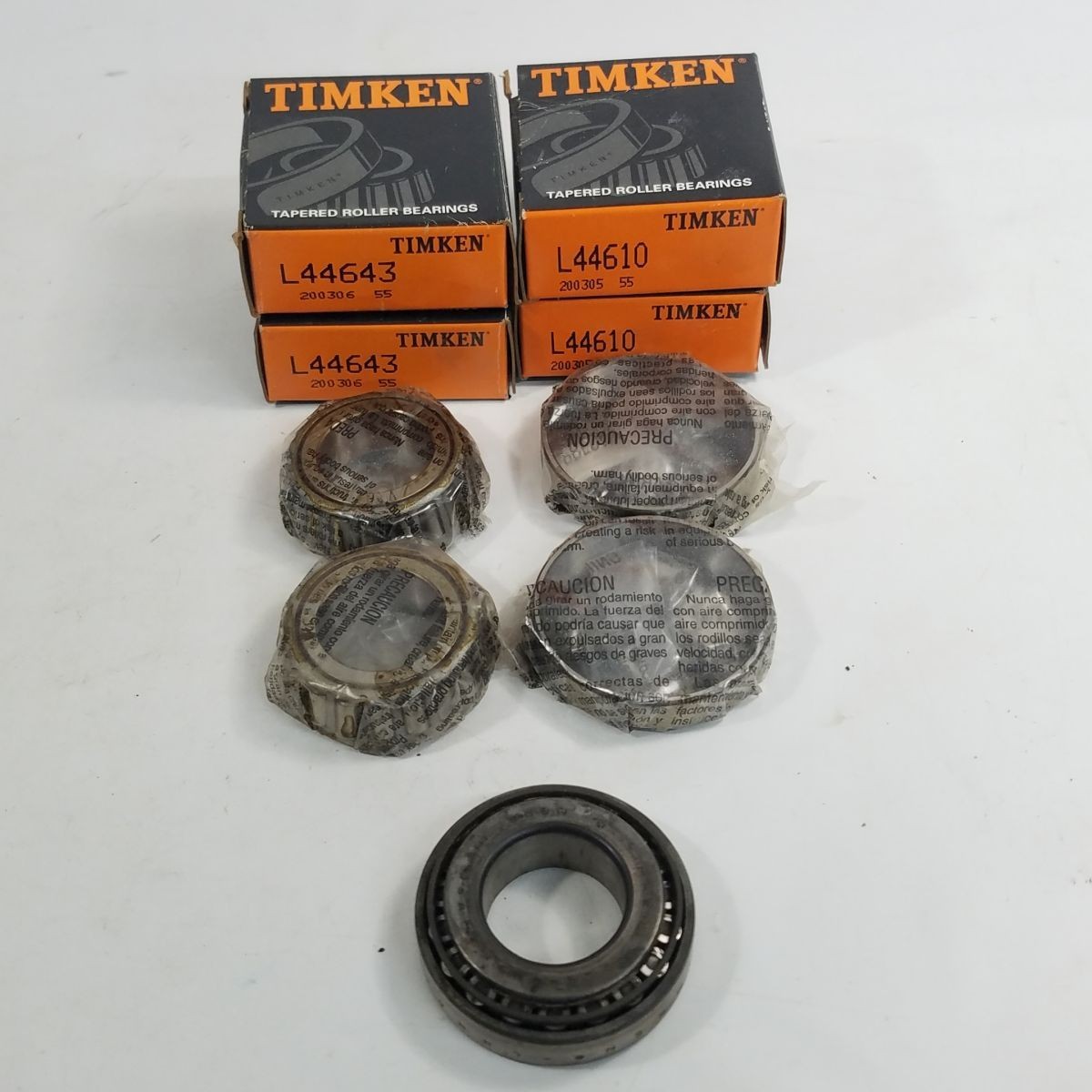 3 Sets Timken Tapered Roller Bearings Races L44643 L44610 2 Set New Boxed 1 Used