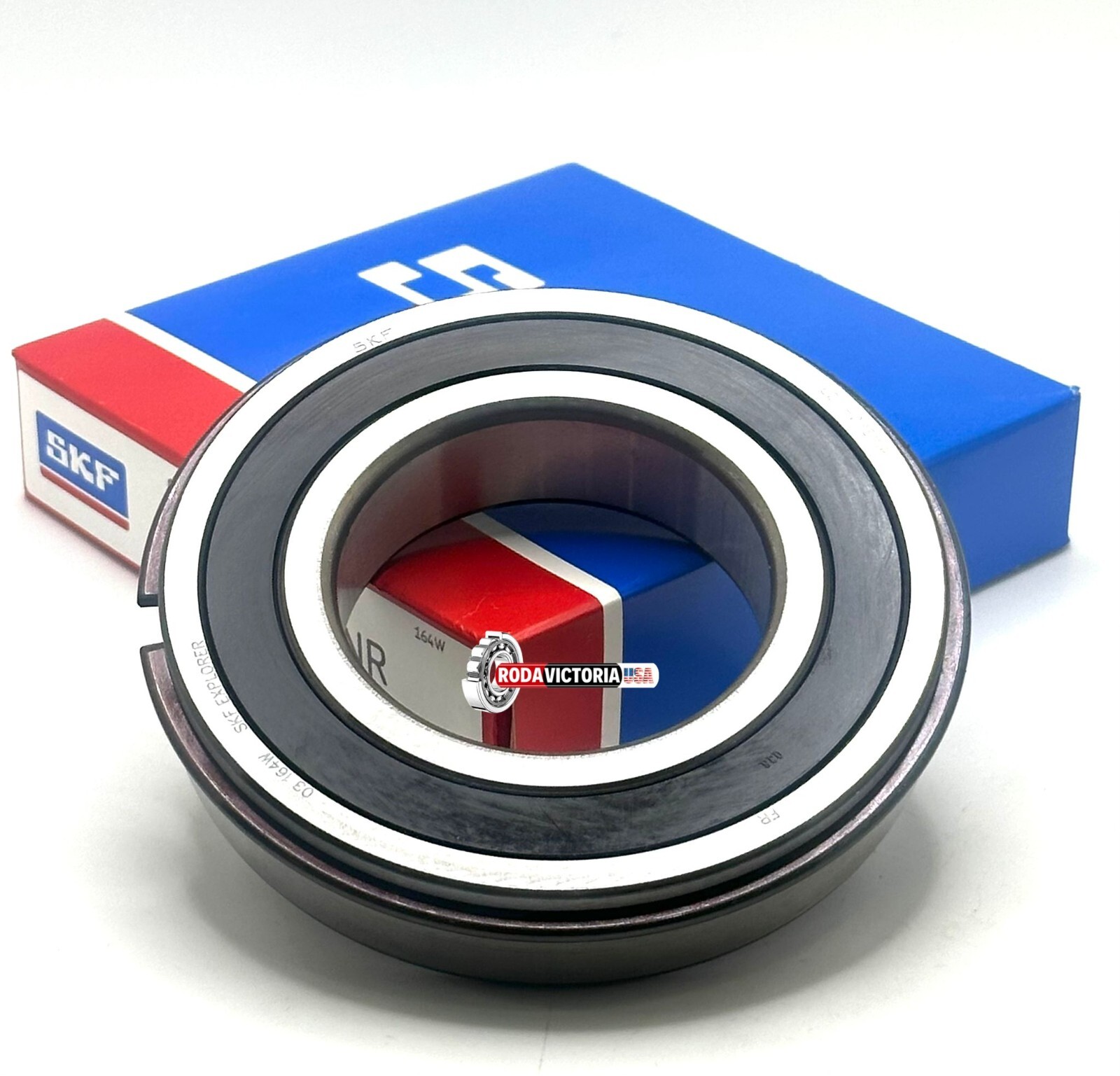 SKF 6211 2RS1 NR BALL BEARING, RUBBER SEALED + SNAP RING 55x100x21mm