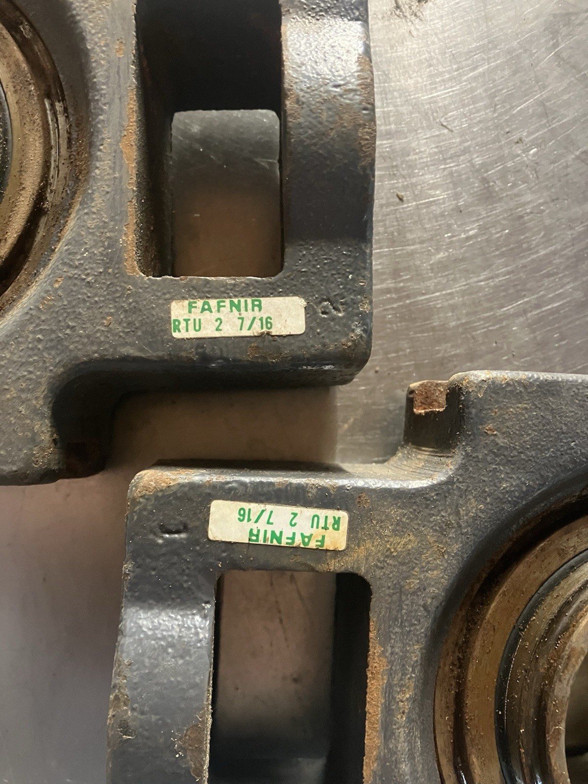 Fafnir RTU 2 7/16 Ball Bearing 2-7/16 Bore Matched Pair, Some Surface Rust