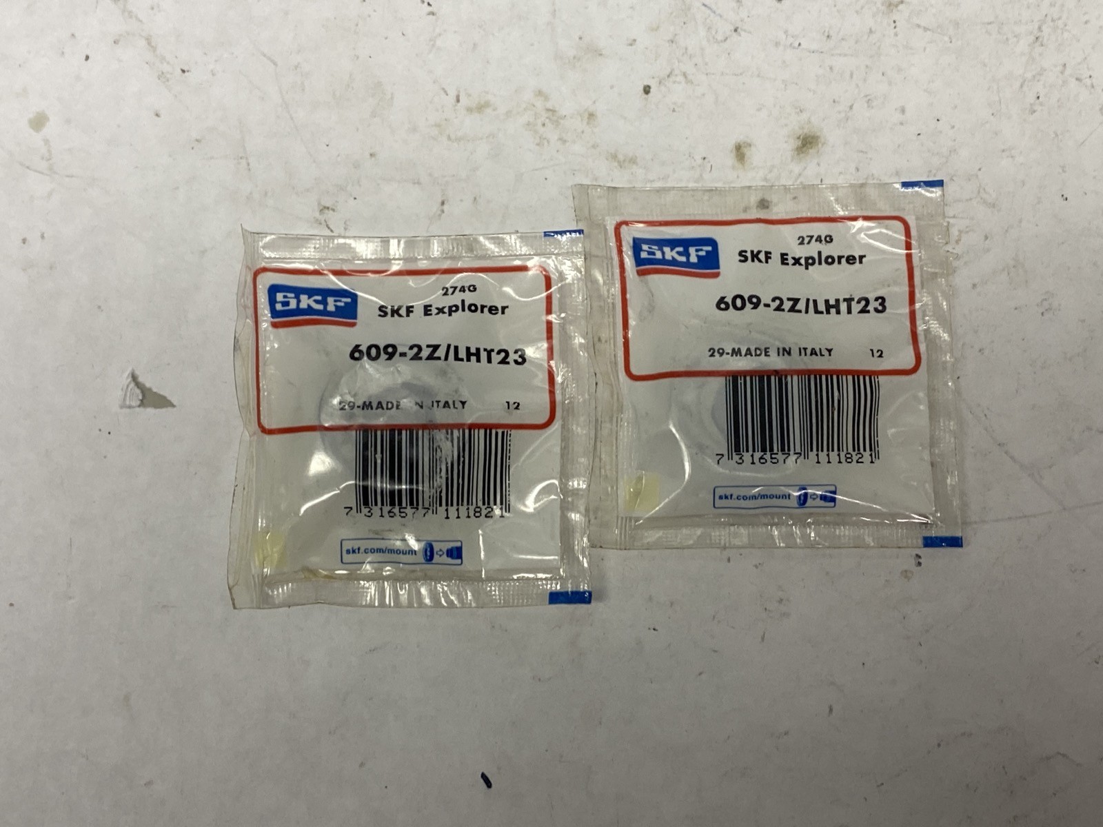 (2) NIB SKF 9mm ID 24mm OD 7mm W Double Shielded Ball Bearing 609-2Z/LHT23