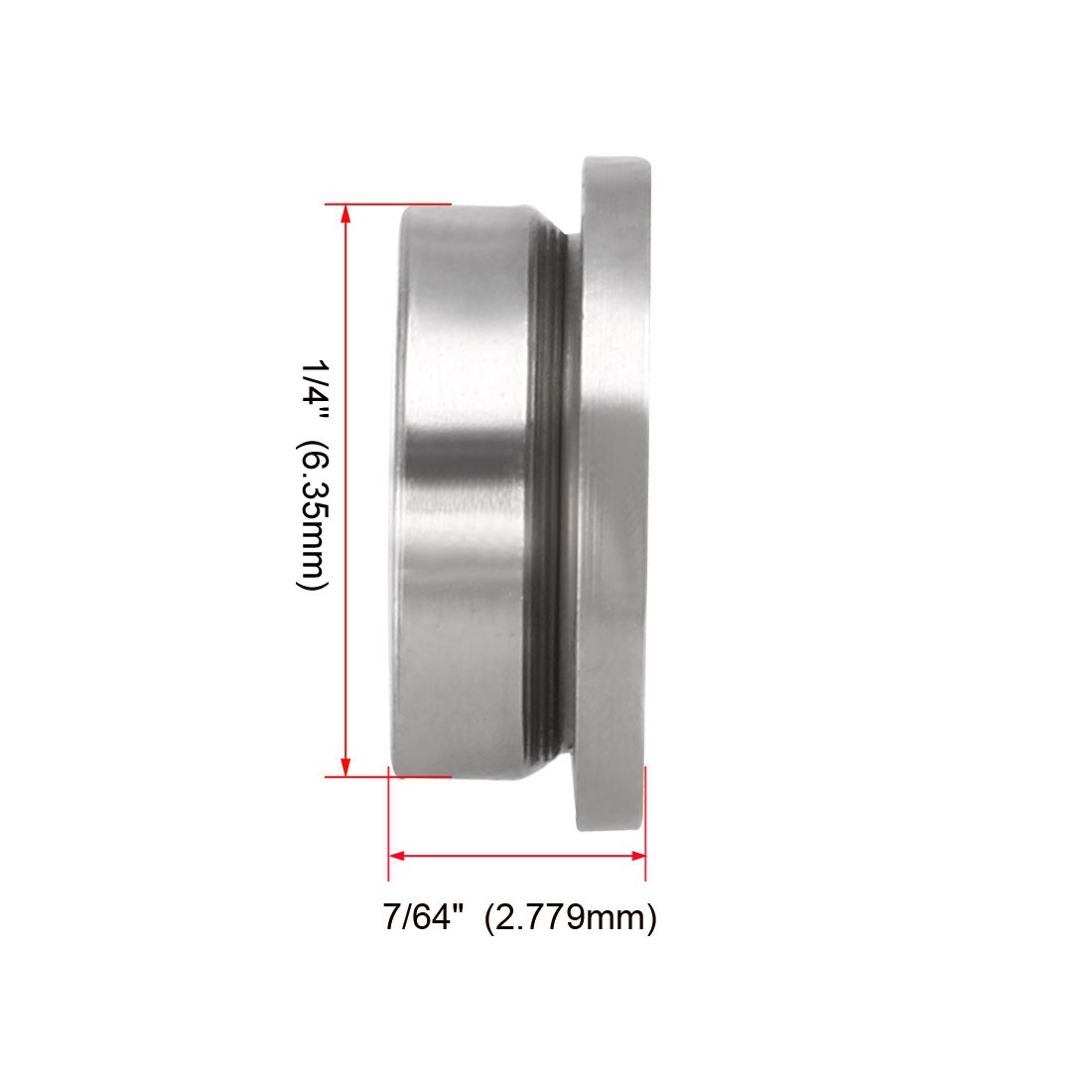 10PCS FR144ZZ Flange Ball Bearing Metal Double Shielded 1/8″x1/4″x7/64″