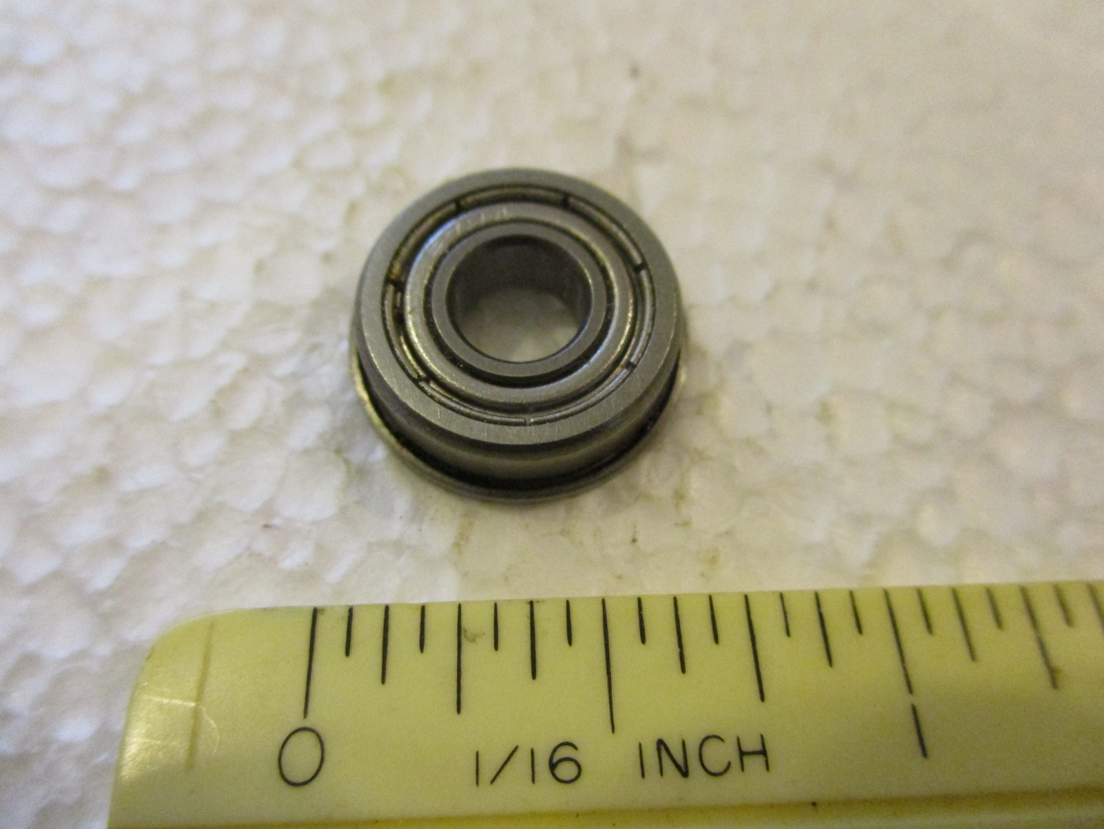 FR4ZZ shielded bearing. 1/4″ ID x 5/8″ OD x 0.196″ wide. Flange OD 0.689″