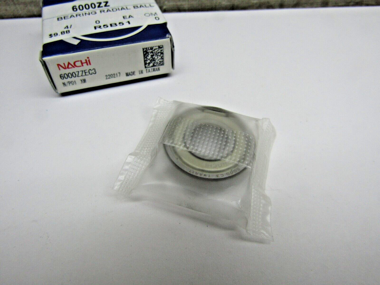 Nachi 6000-ZZ C3 10mm x 26mm x 8mm Shielded Bearing