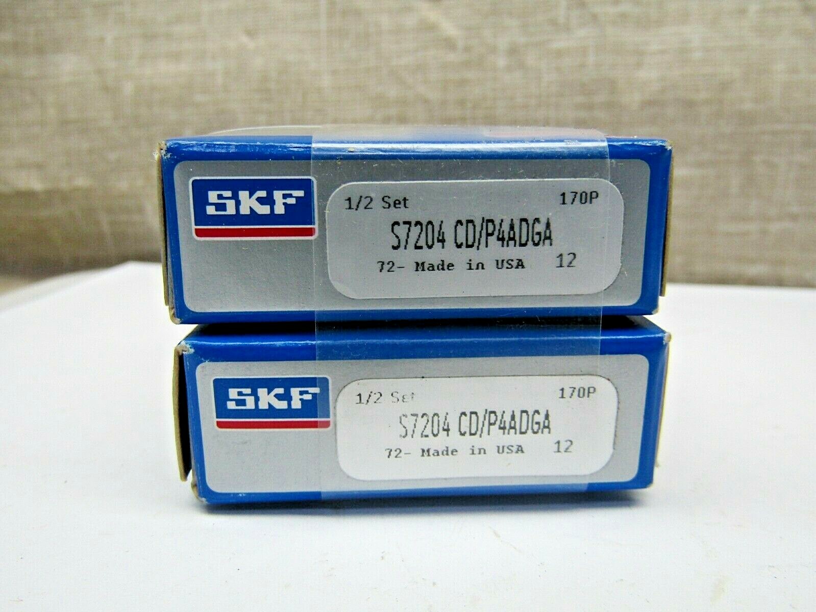SKF Sealed 7204 CD/P4ADGA Super Precision 2 Bearing Set Matched & S/N