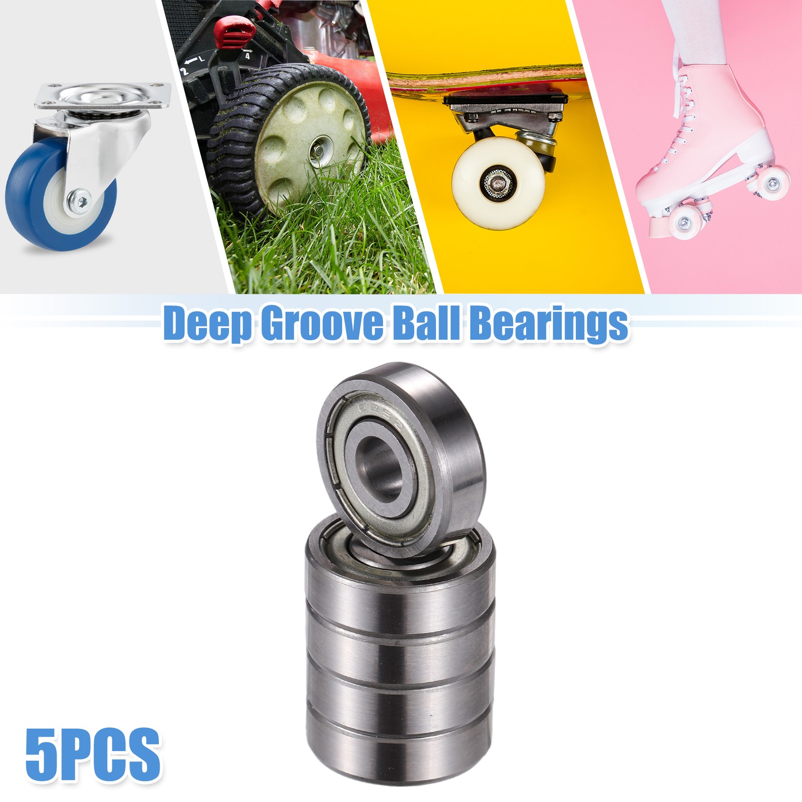 5 Pcs 625ZZ 5x16x5mm Double Metal Shield Single Row Deep Groove Ball Bearings