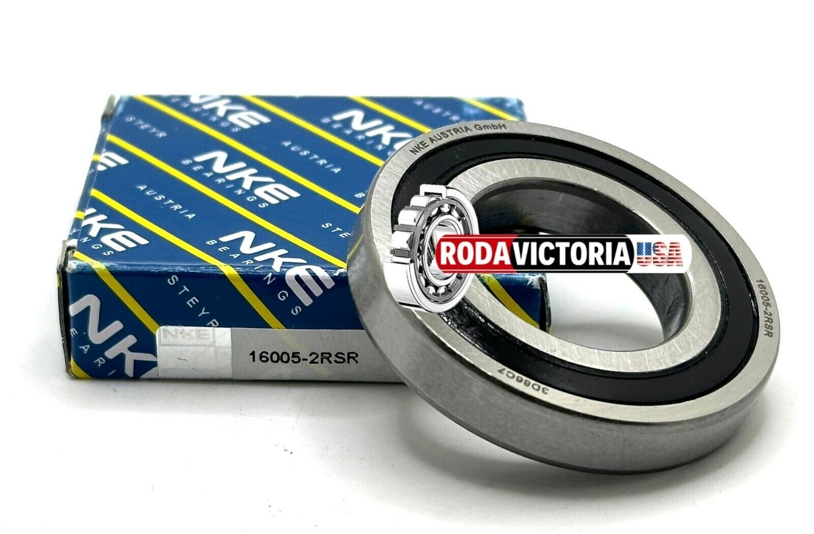 NKE 16005 2RS DEEP GROOVE BALL BEARING, RUBBER SEALED 25x47x8mm