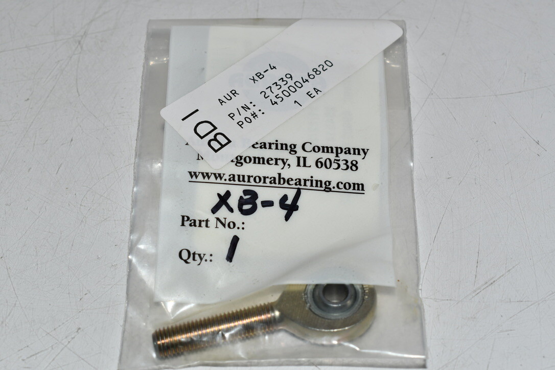 NEW Aurora Bearing XB-4 Male Threaded Left Hand Rod End – Bore Diameter: 0.2500