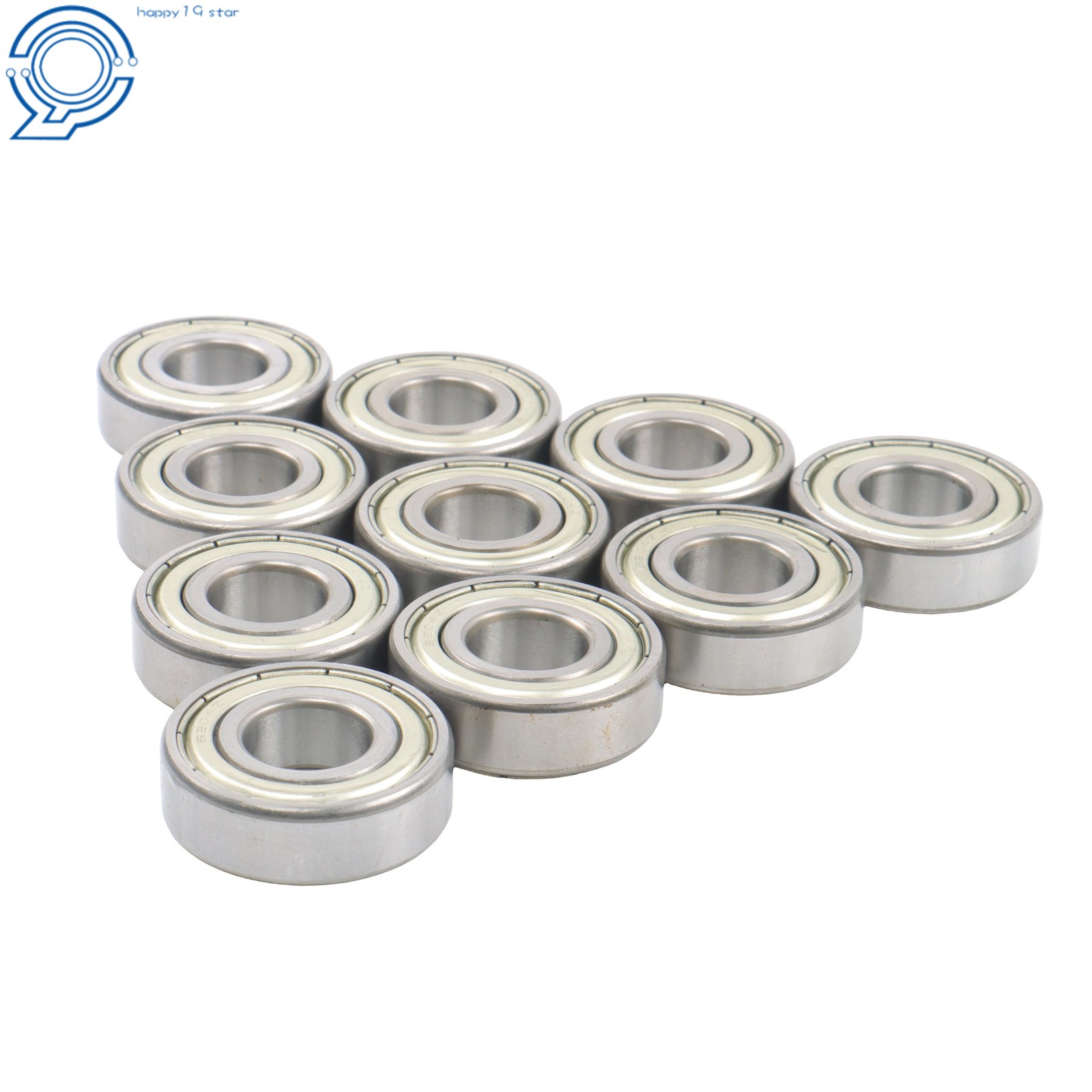 20x47x14mm Ball Bearing 6204-ZZ 10 Pcs Double Shielded Precision Steel