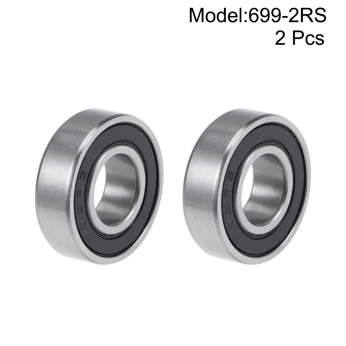 699-2RS Deep Groove Ball Bearings 9mmx20mmx6mm Double Seal 2pcs