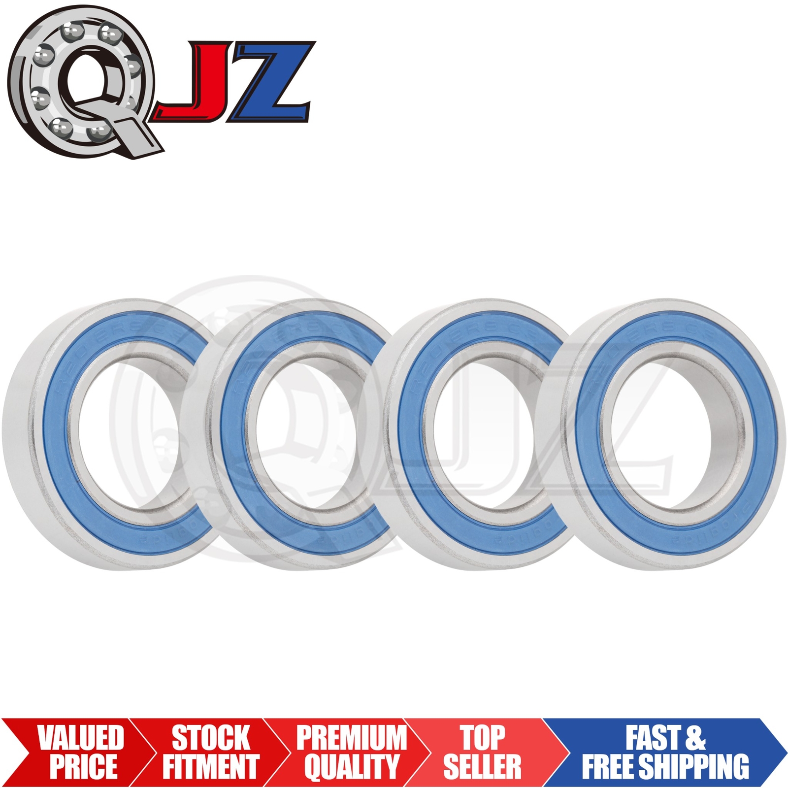 [Qty.4] New R20-2RS-PG Deep Groove Ball Bearing [1.25″ Bore x 2.25″ OD x 0.5″ W]