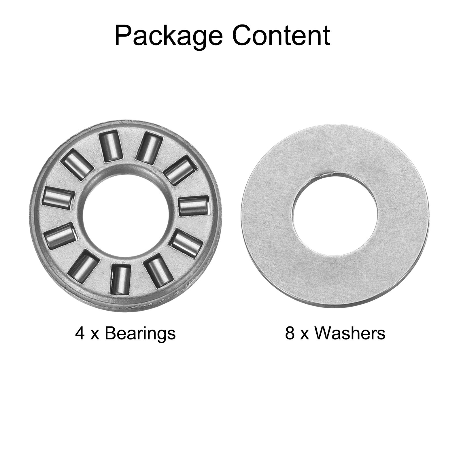 4 Sets NTA1018+2TRA Thrust Needle Roller Bearings 5/8×1-1/8×5/64, P5 (ABEC 5)