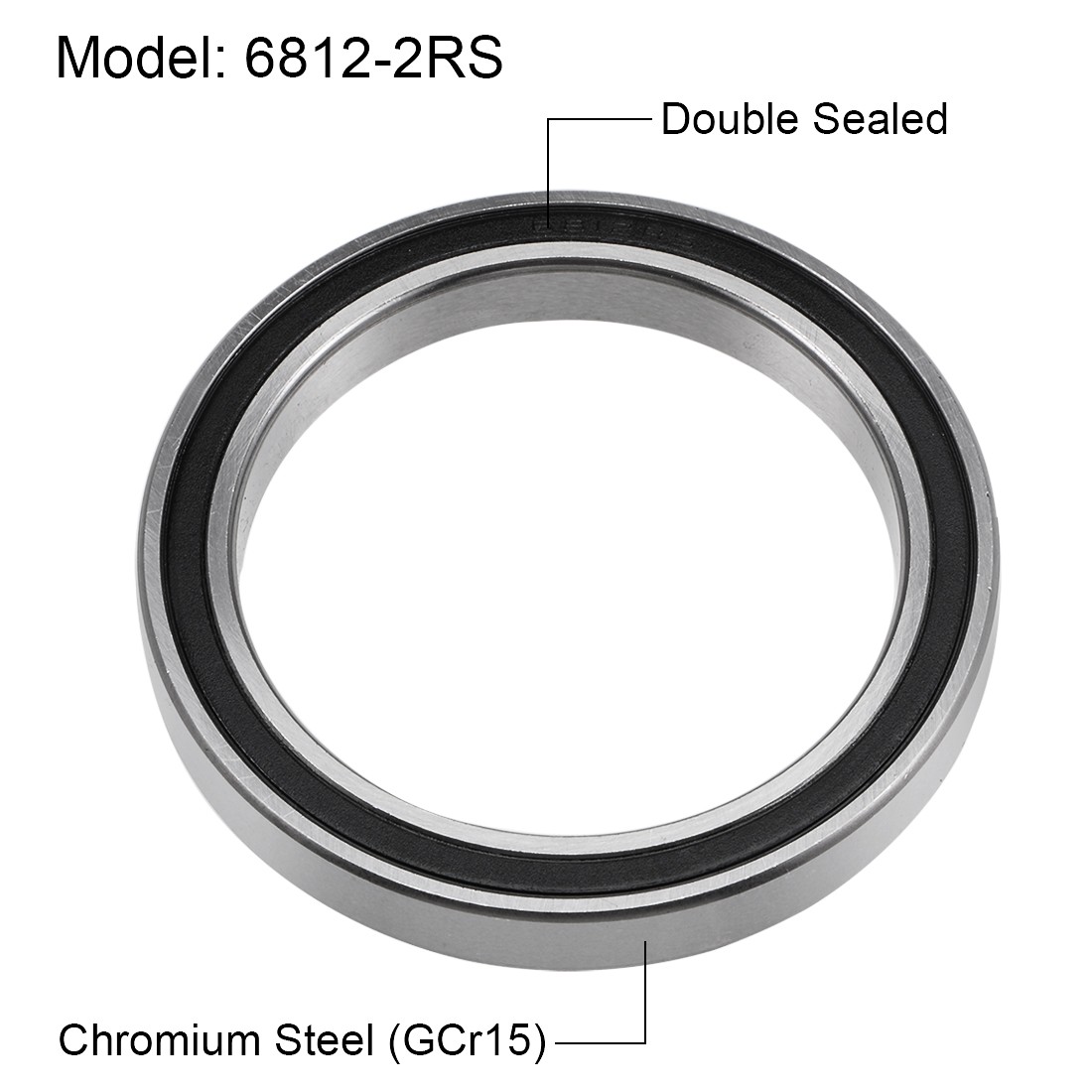 2pcs 6812-2RS Deep Groove Ball Bearings Z2 Double Sealed Chrome Steel