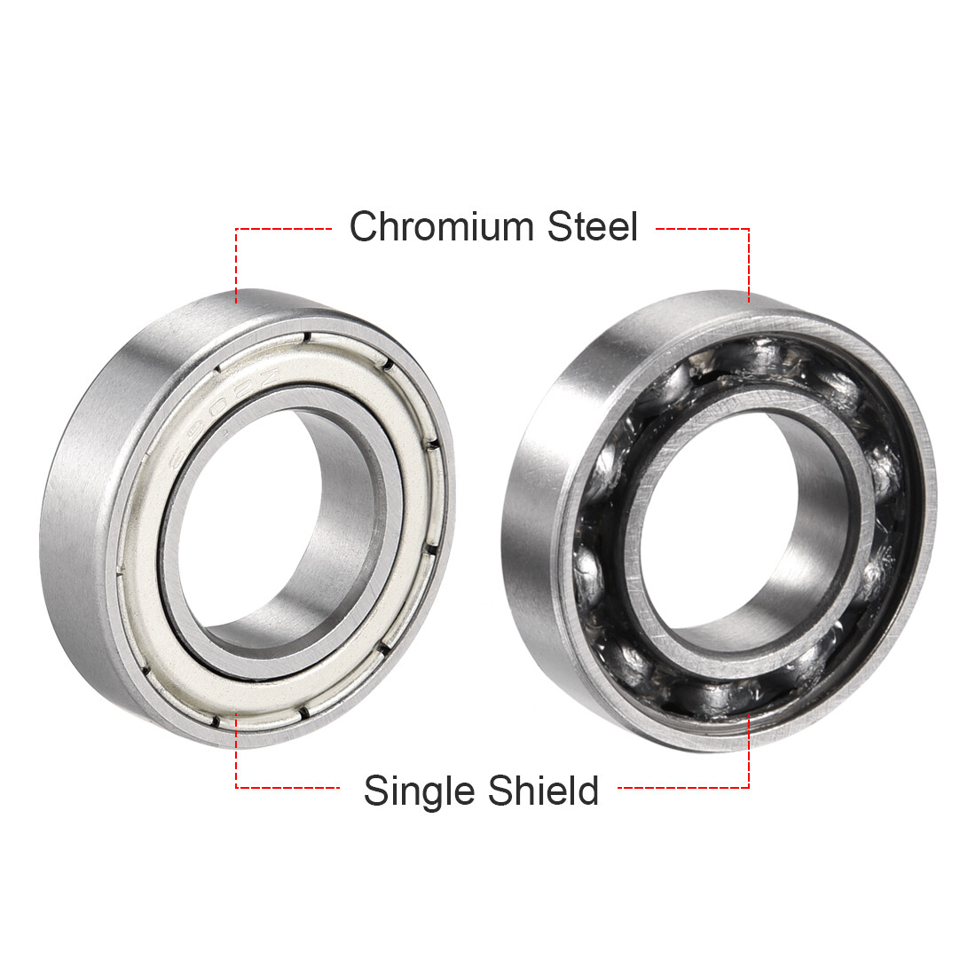 5pcs Deep Groove Ball Bearing 6902Z Single Shield 15 x 28 x 7mm Chrome Steel