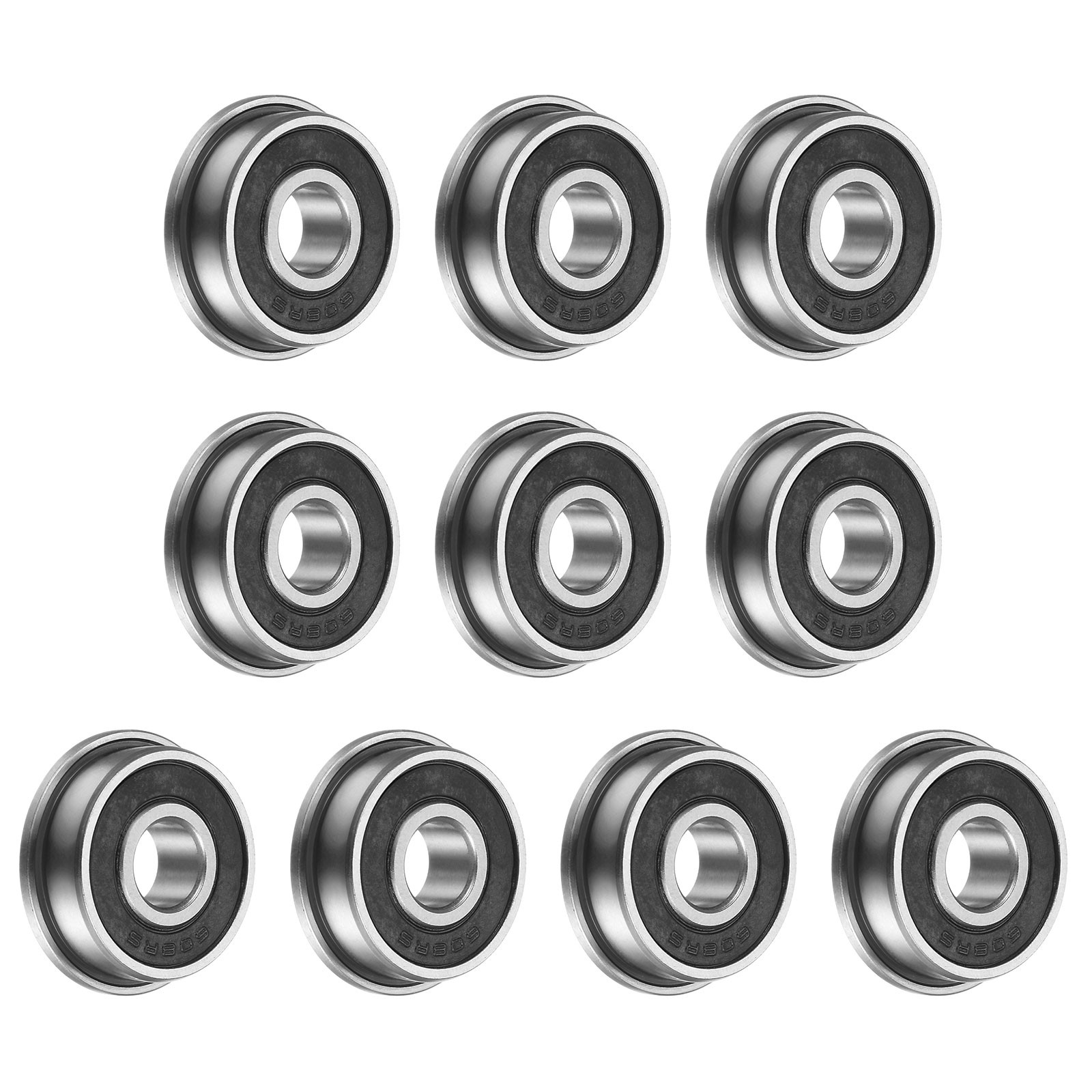 F608-2RS Flanged Ball Bearing 10pcs 8x22x7mm ABEC1 Flange Bearings