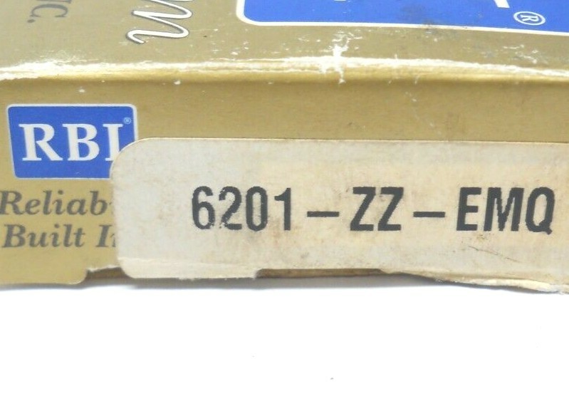LOT OF 2 NEW RBI 6201-ZZ-EMQ BEARING, NIB