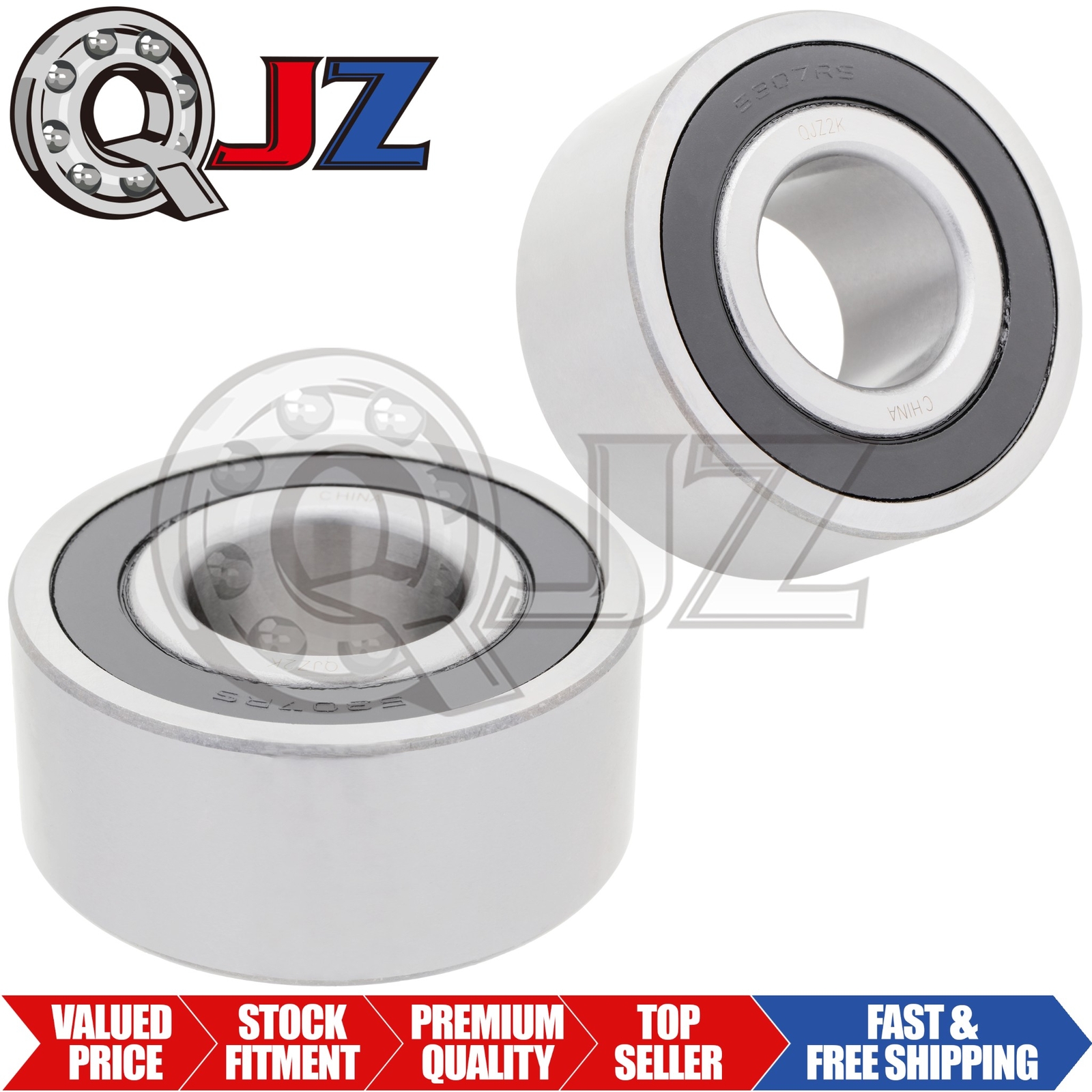 [Qty.2] 5307-2RS New Angular Contact Ball Bearing [35mm ID x 80mm OD x 34.9mm W]