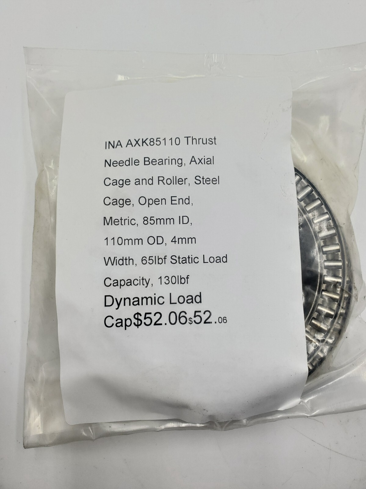 AXK85110 Thrust Needle Roller Bearing 85x110x4mm, AXK 85110, 0000357429065