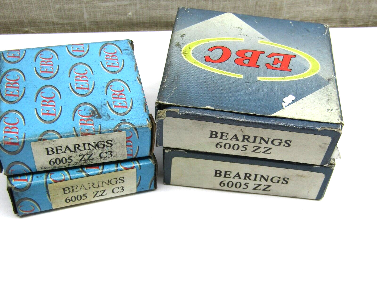 (Lot of 4) EBC 6005-2RS 25mm X 47mm X 12mm Metal Shielded Bearing