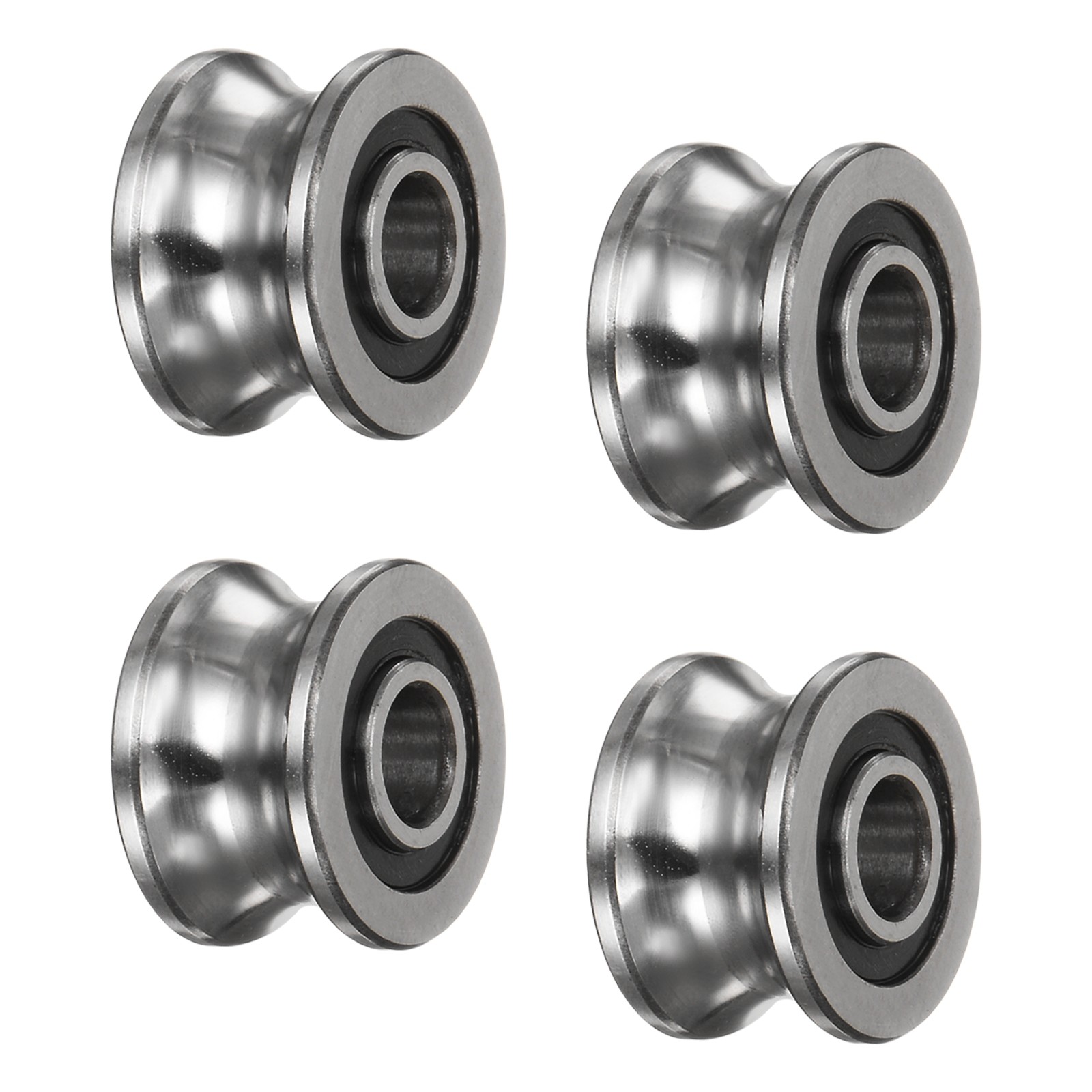 4pcs SG22 U Groove Track Guide Bearing 8×22.5×14.5mm Roller Wheel GCr15 Steel