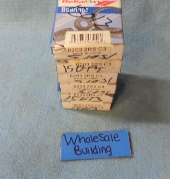 RELIAMARK 6203 2RS C3 BALL BEARING, 17 X 40 X 12 MM, SEALED, LOT OF 6