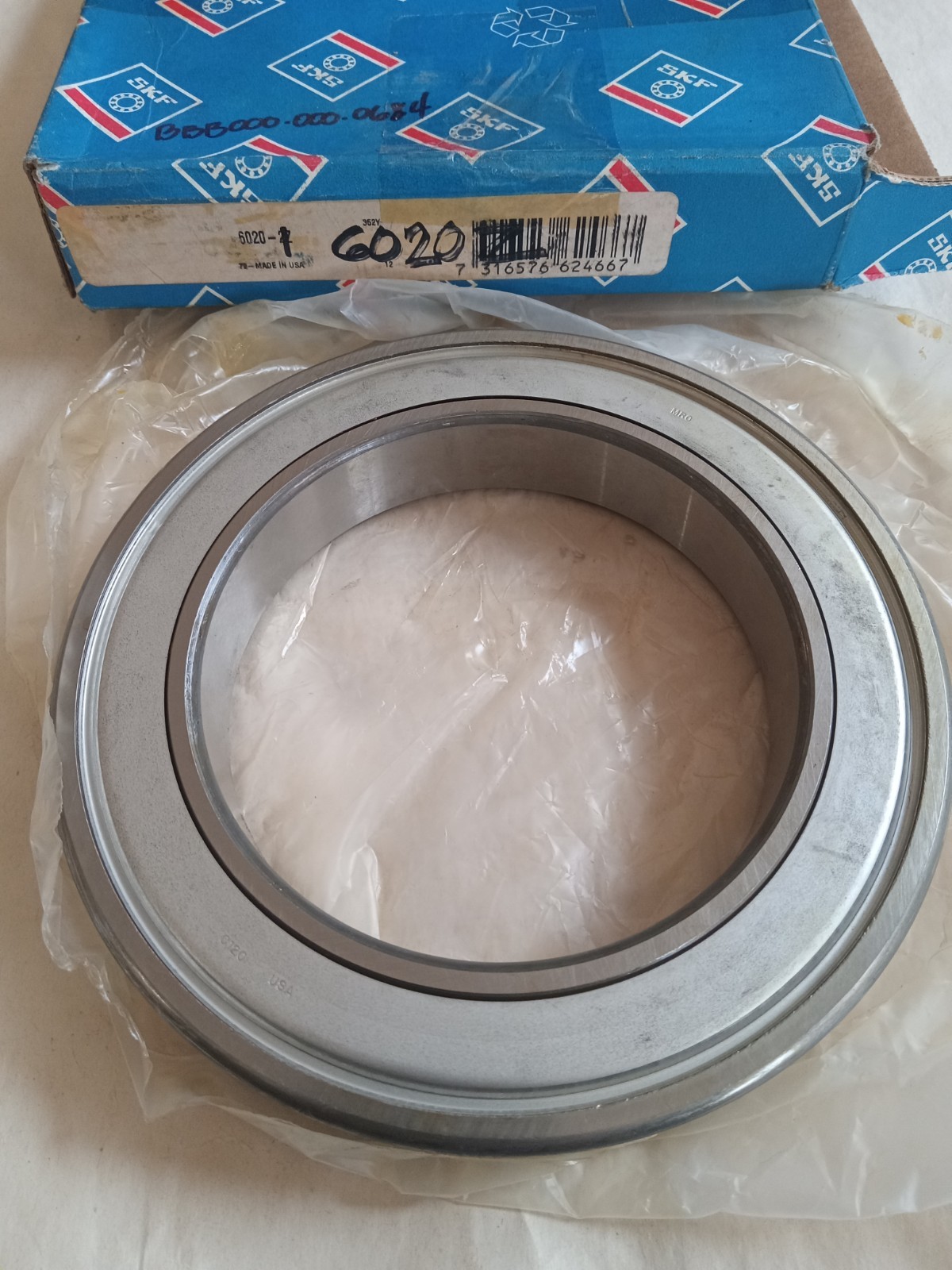 SKF 6020-Z Shielded One Side Deep Groove Bearing 100 mm ID, 150 mm OD