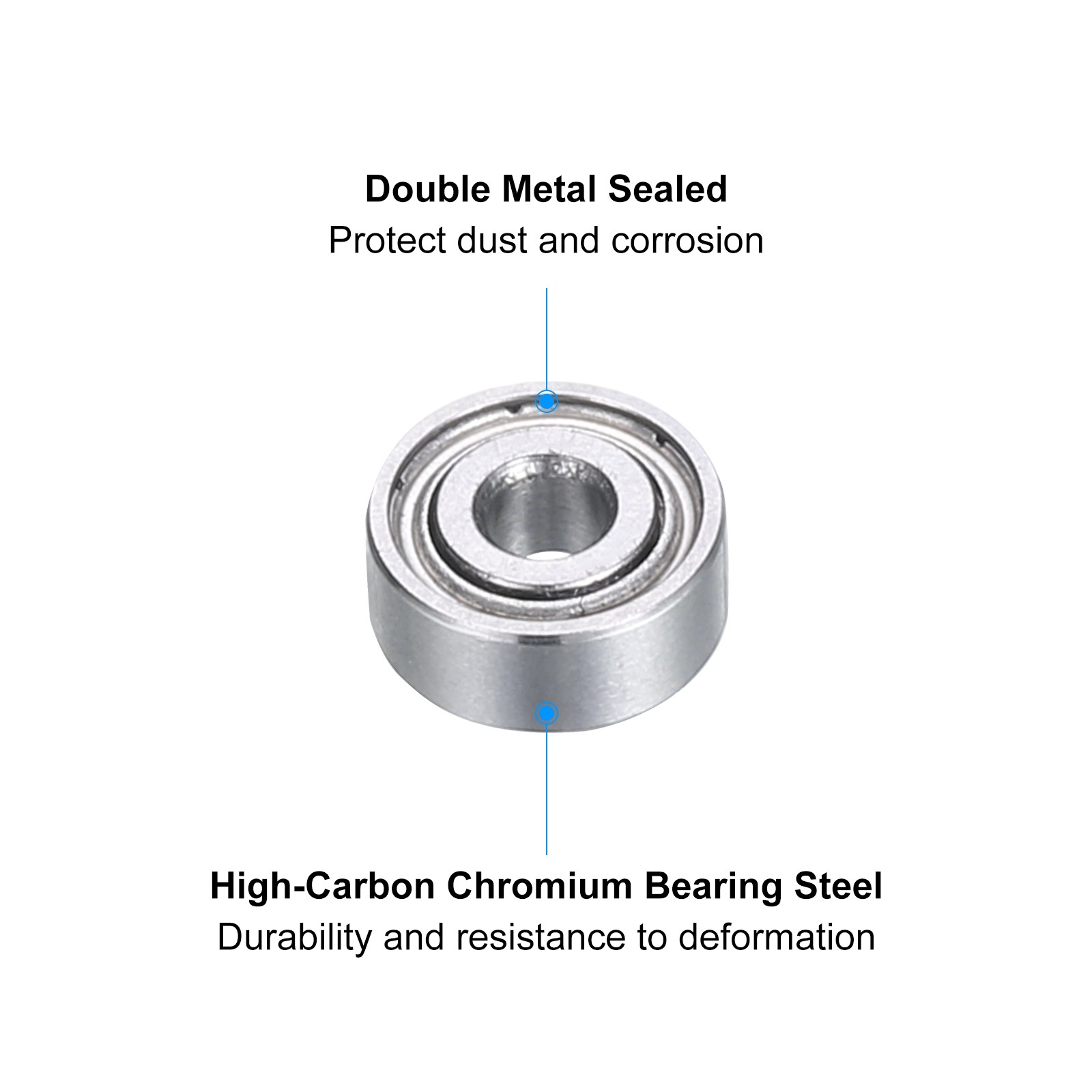 MR62ZZ Deep-Groove Ball Bearings Double Metal Sealed 10Pcs