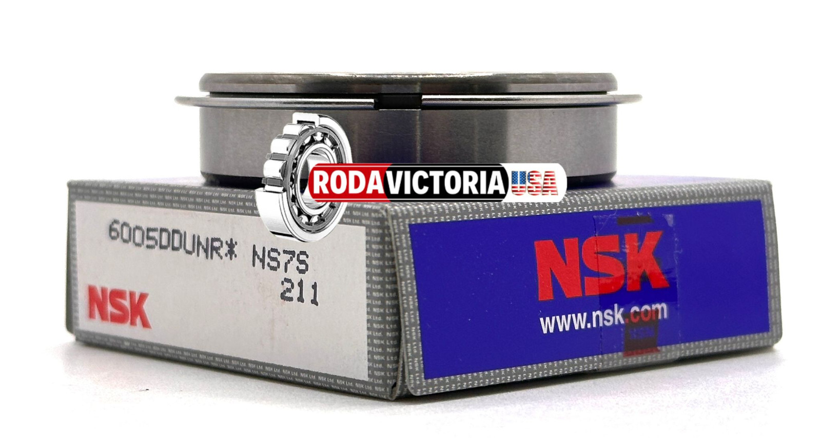 NSK 6005 DDUNR BALL BEARING OPEN TYPE NO SEALS + SNAP RING 25x47x12mm 6005-2RSNR