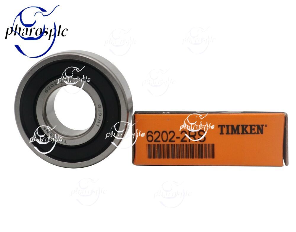 (2 PACK) TIMKEN 6202-2RS 15X35X11MM Double Rubber Seal Ball Bearings