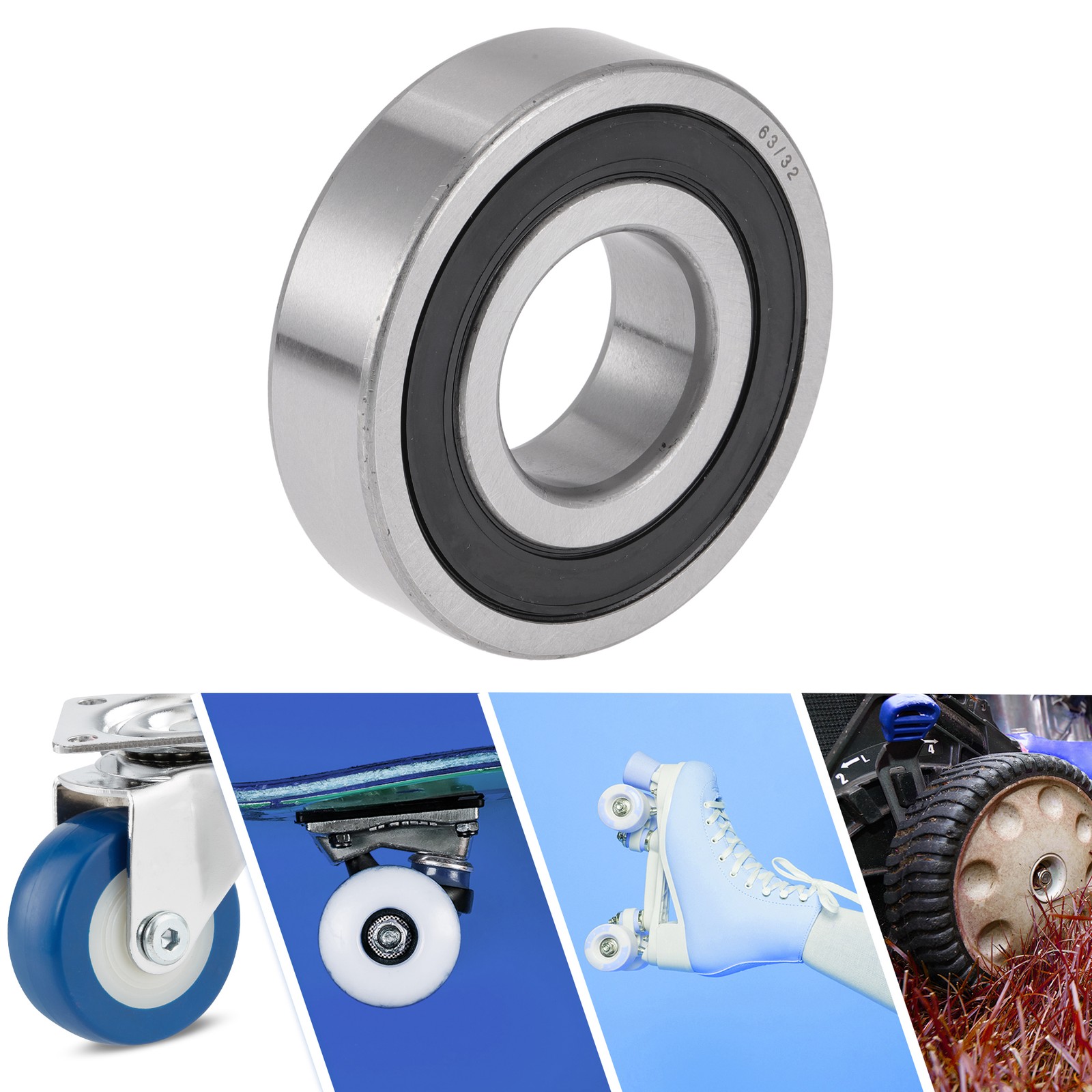 63/32DDU Deep Throat Ball Bearings 32x75x20mm 1pc Scooter Wheel