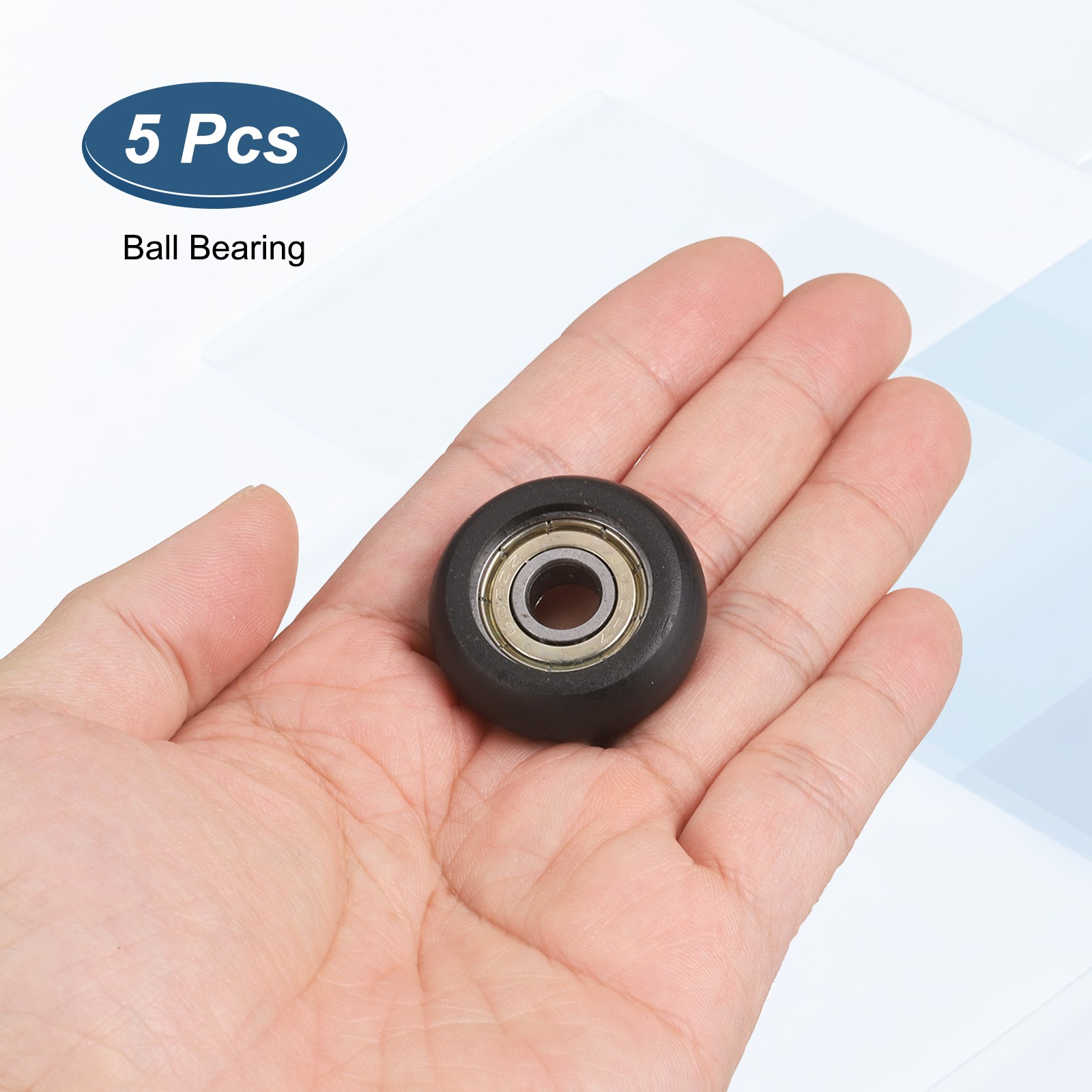 5Pcs 608ZZ Nylon Plastic Guide Bearing 8x32x12mm Pulley Roller, Black