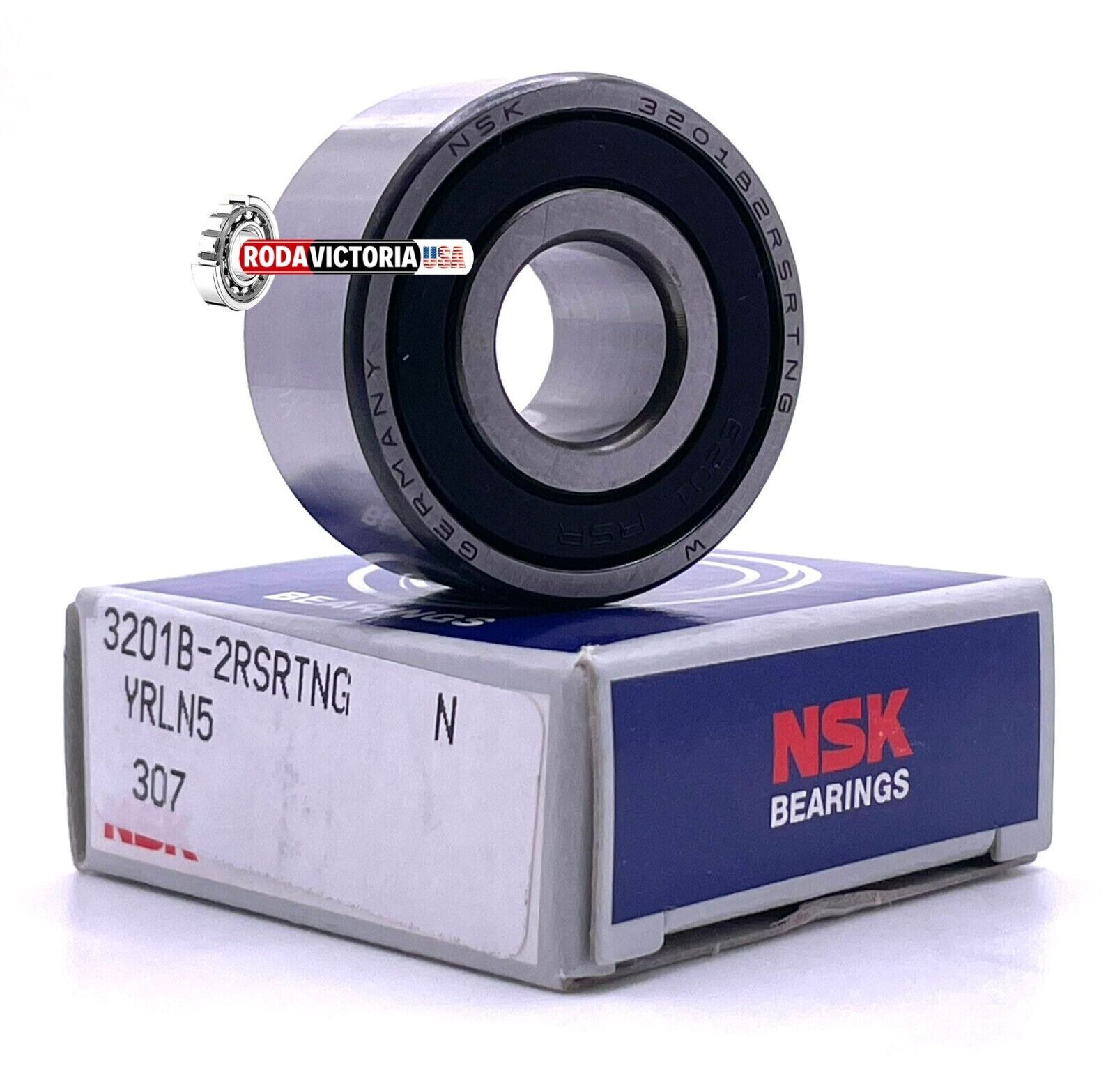 NSK 3201 B-2RSRTNG Sealed Ball Bearing 12x32x15.9 Angular Contact 5201 2RS