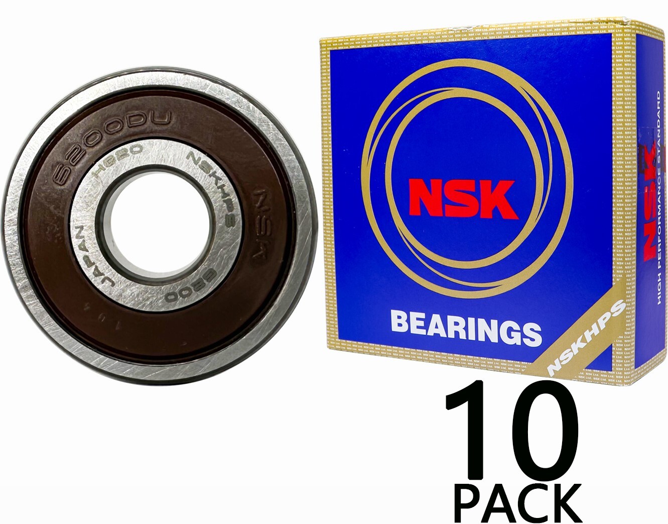10PACK NSK 6200DDU 10X30X9MM MADE IN JAPAN Double Rubber Seal Ball Bearings