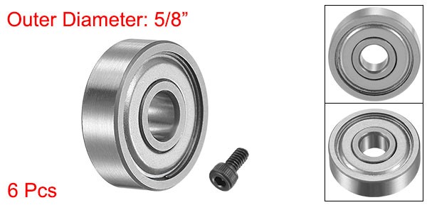 6pcs Bearing Accessory Kit 3/16″ I.D. 5/8″ OD Top Mounted Bearings
