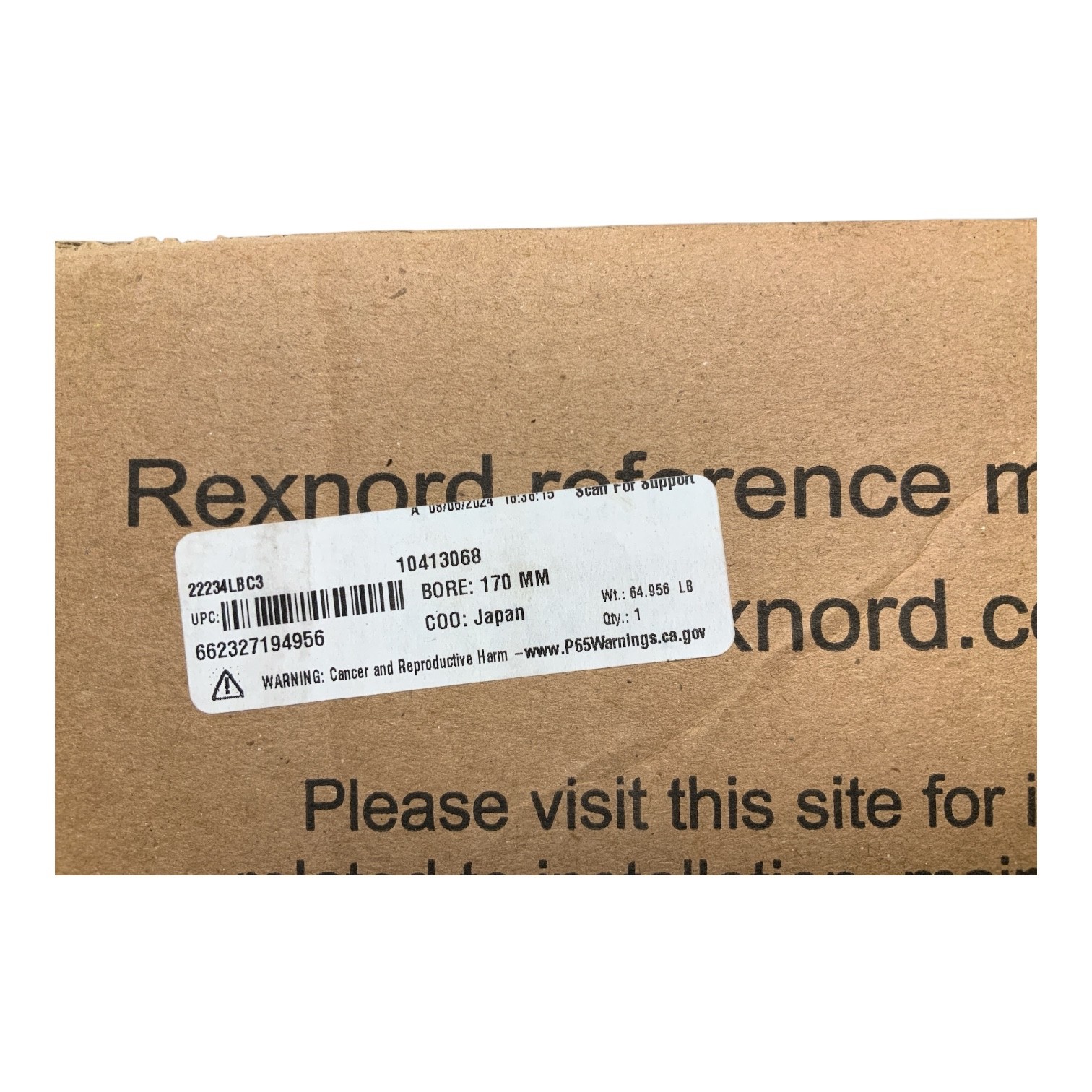 Rexnord Link-Belt 22234LBC3 170mm Spherical Roller Bearing C3 W33 New