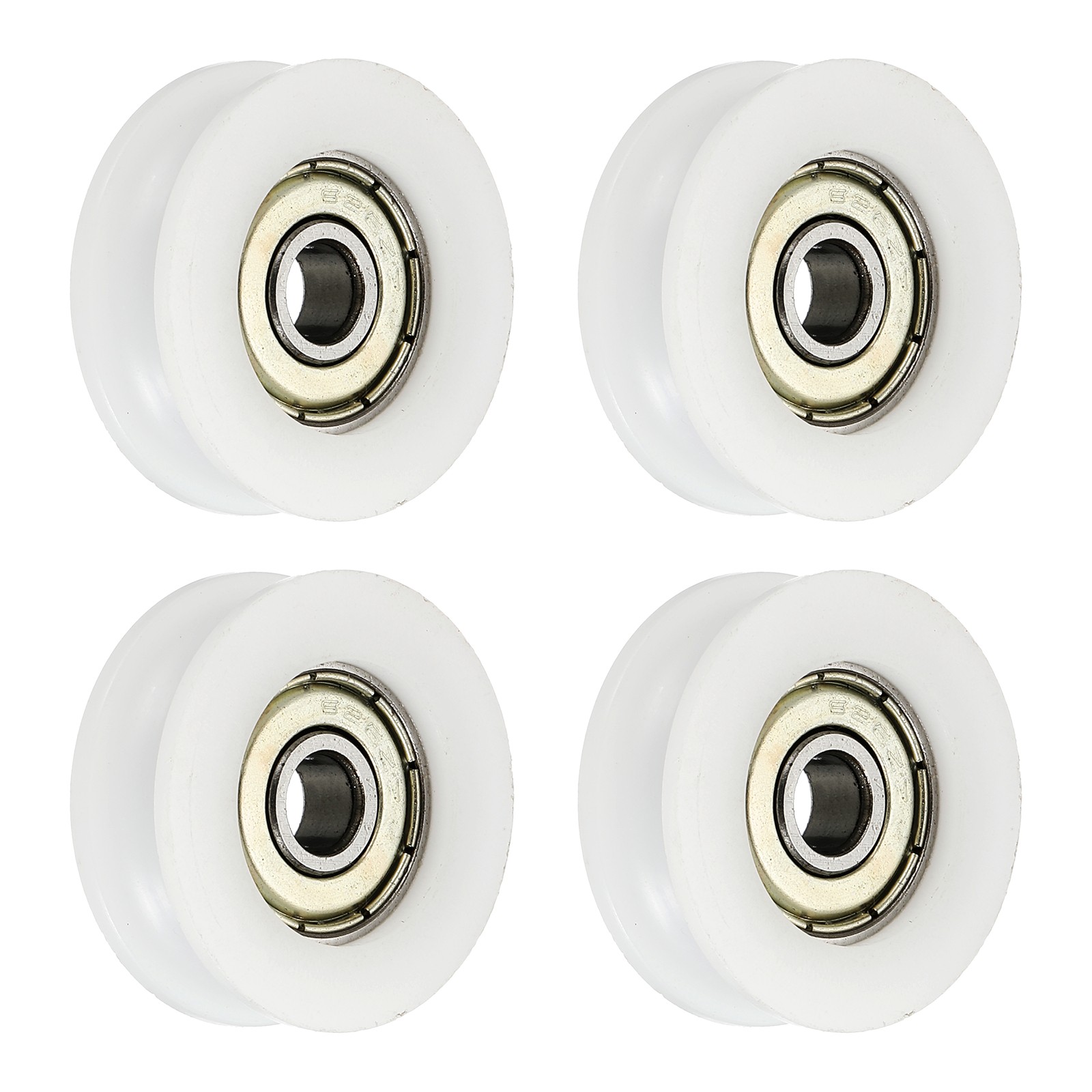 4 Pcs White Groove Nylon Plastic Guide Bearing 6x29x10mm Pulley Roller