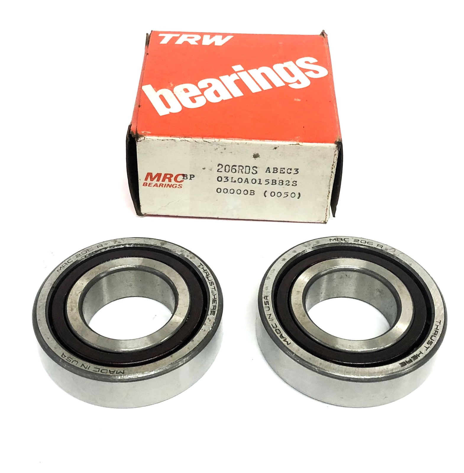 MRC TRW ABEC3 Angular Contact Ball Bearing Duplex 206RDS NOS