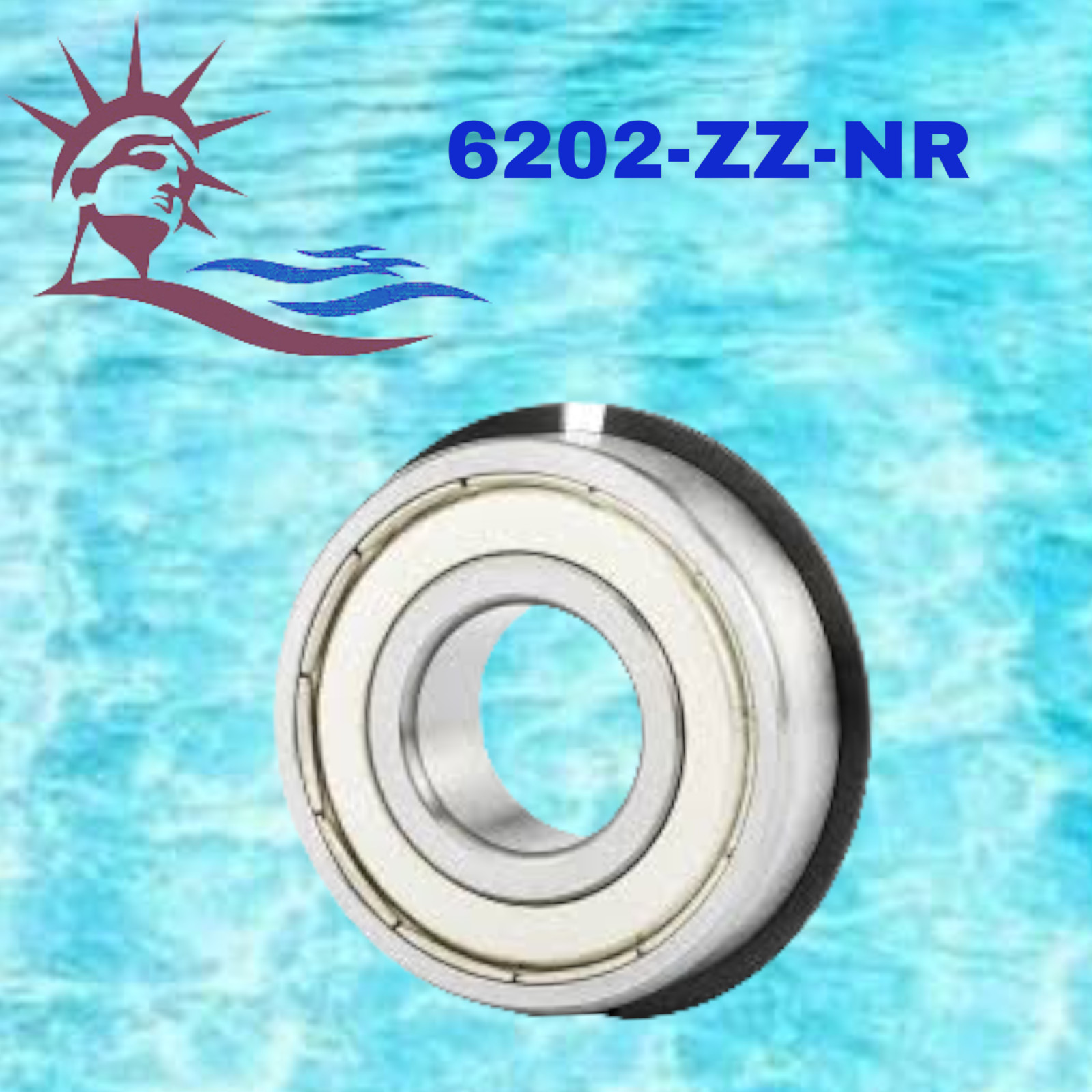 6202-ZZNR WJB Radial Ball Bearing W/2 Shields & Snap Ring (R36A3)