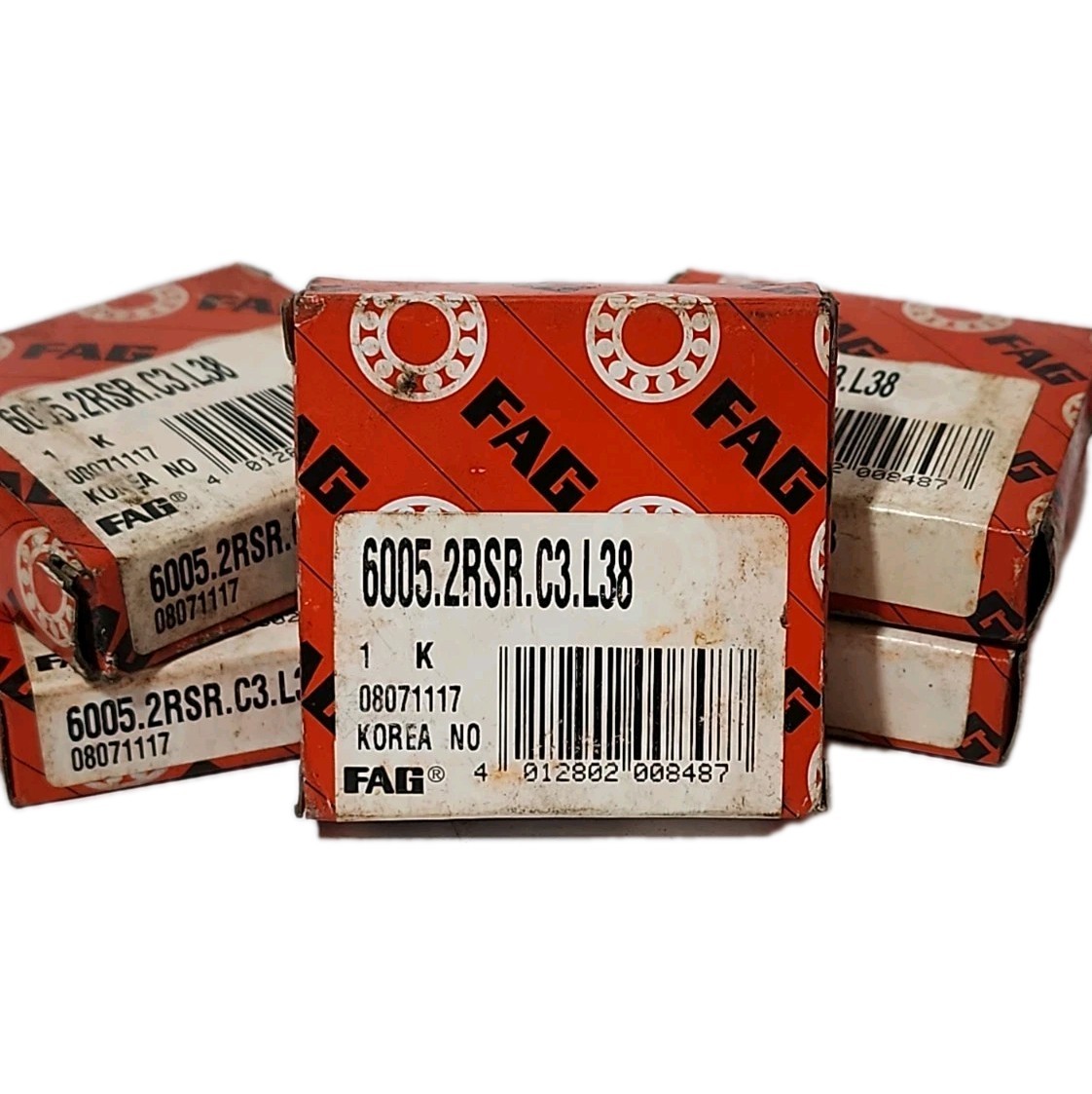 FAG 6005-2RSR-C3-L38 Deep Groove Ball Bearing 25x47x12mm – Lot of 5 – NEW