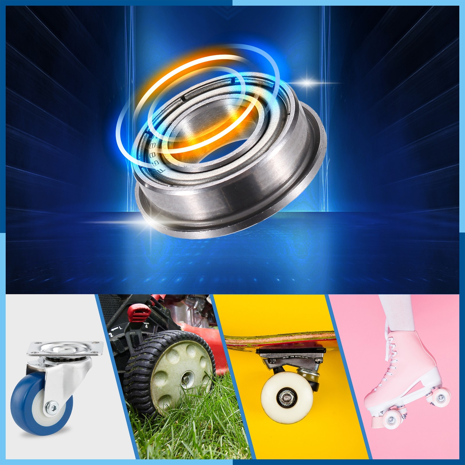 10Pcs F688ZZ 8x16x5mm Double Metal Shield Single Row Deep Groove Ball Bearing