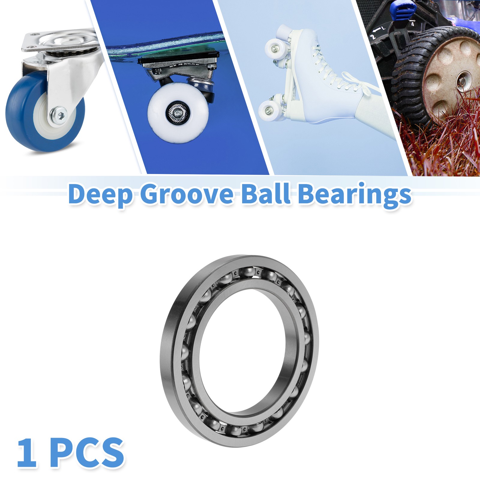 16021 Deep Groove Ball Bearings 105x160x18mm 1 Pcs Silver Tone