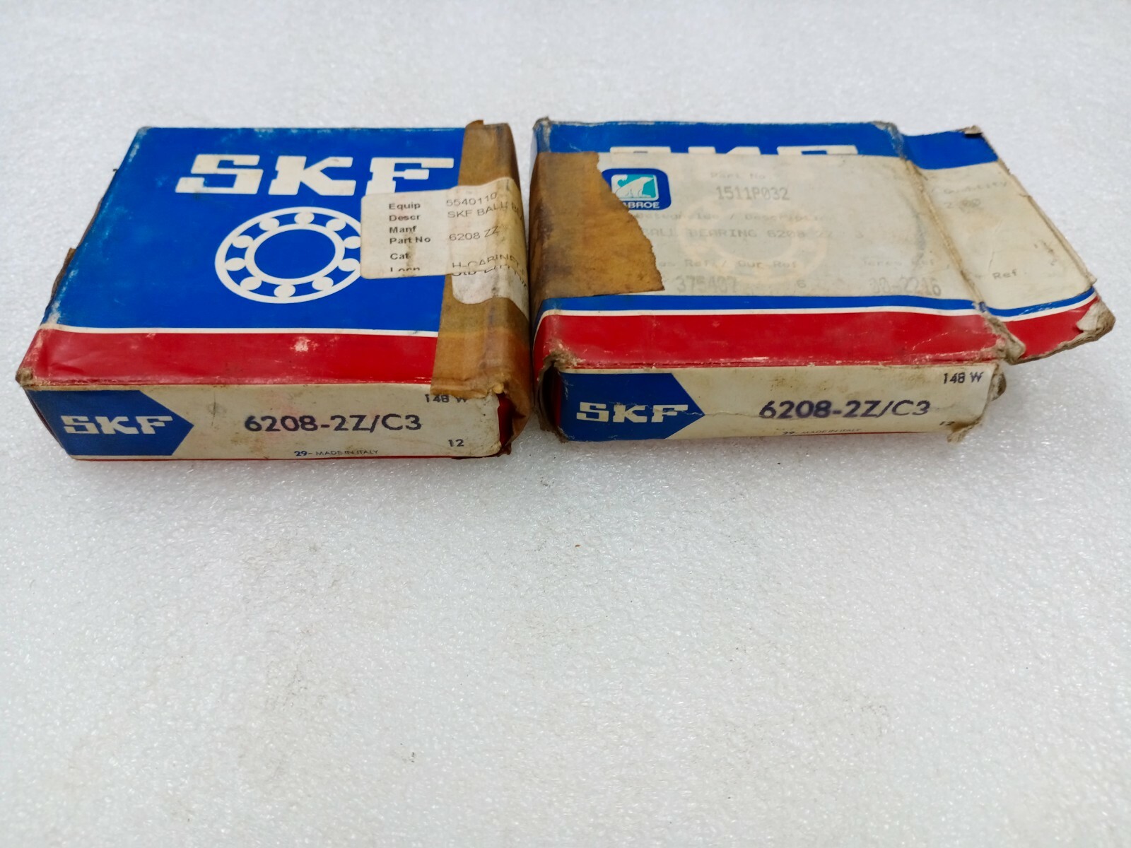 6208 ZZC3 Double Metal shields Ball Bearings 40x80x18 MM SKF ITALY 2Pcs 6208ZZC3