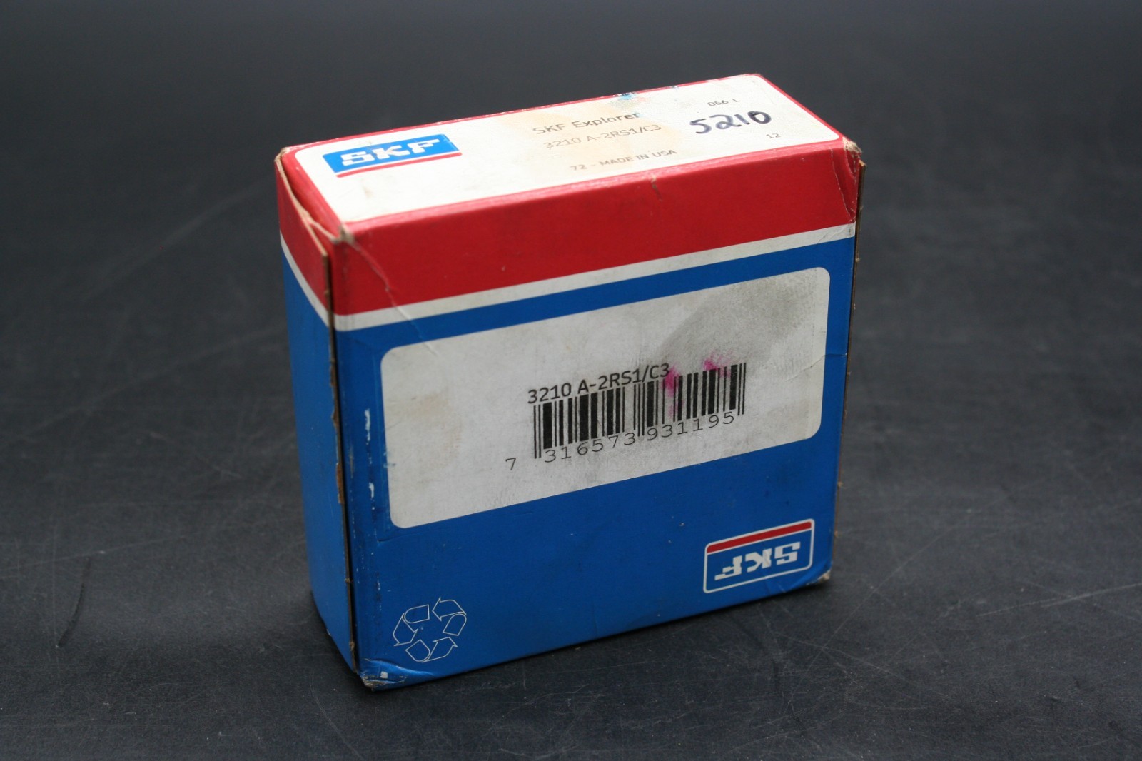 One (1) SKF Explorer 3210 A-2RS1/C3 Double Row Angular Contact Ball Bearing NEW