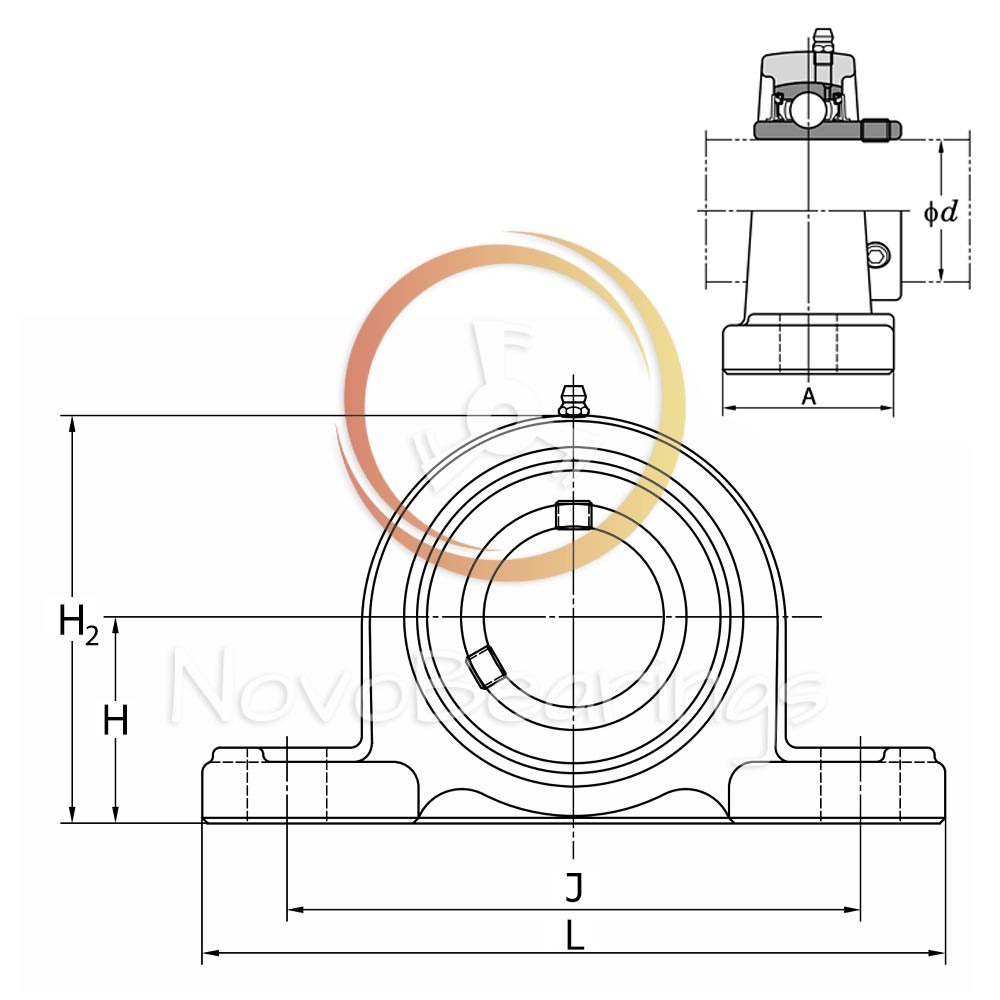 UCP212-39 Plummer block housing unit for 61,913 mm shaft (138×241 mm) by SNR