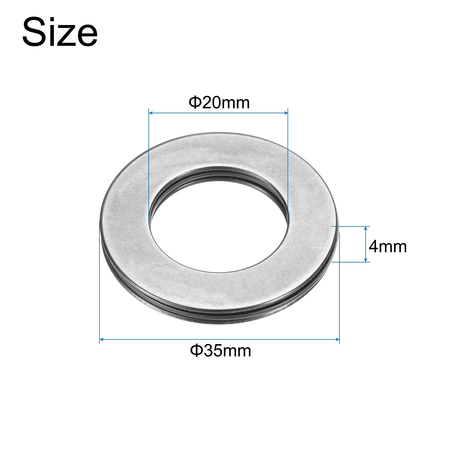 4 Sets AXK2035+2AS Thrust Needle Roller Bearings 20x35x4mm, P5 (ABEC 5)
