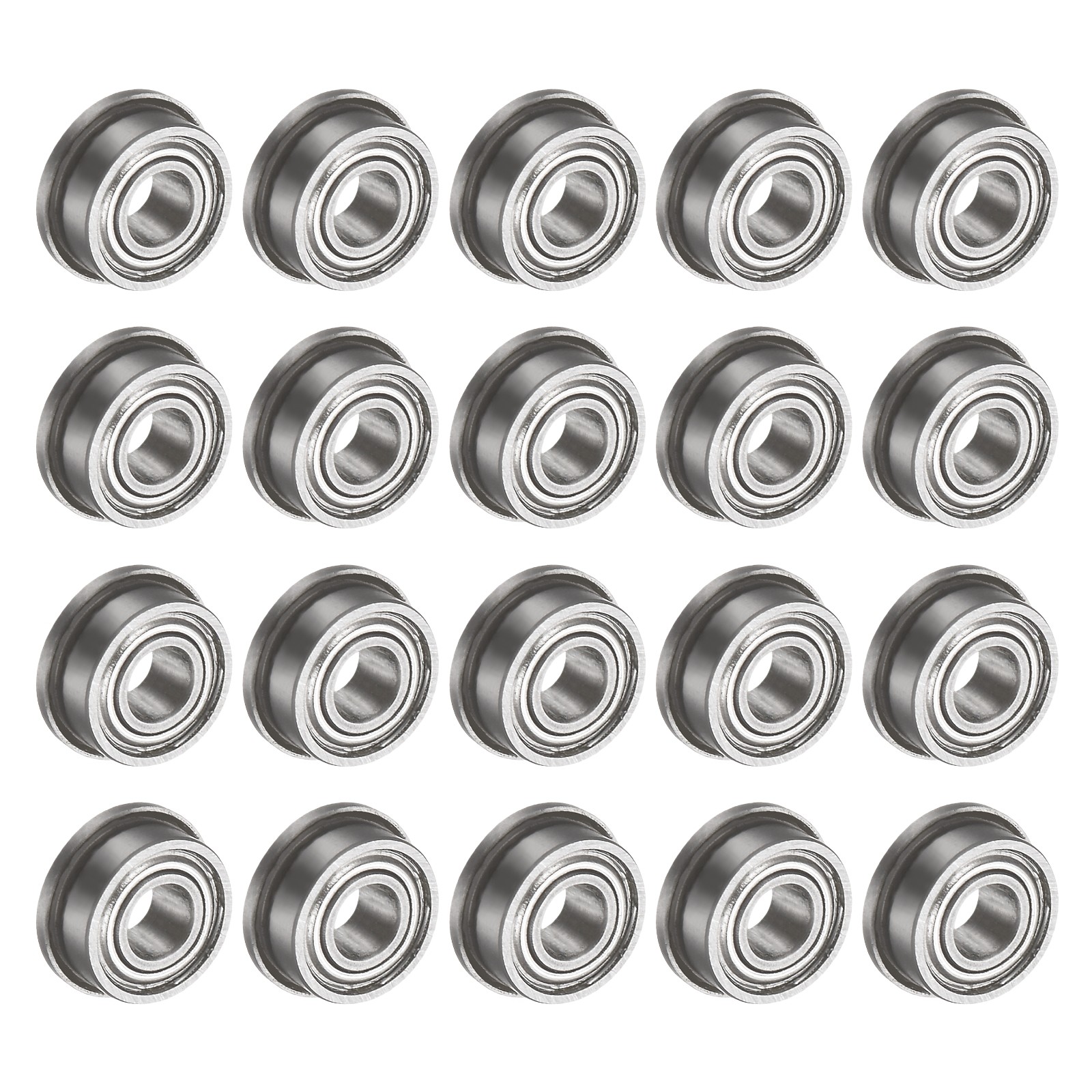 20pcs F683ZZ Flanged Ball Bearing – [3mm x 7mm x 3mm] Gcr15 Flange Bearings P0